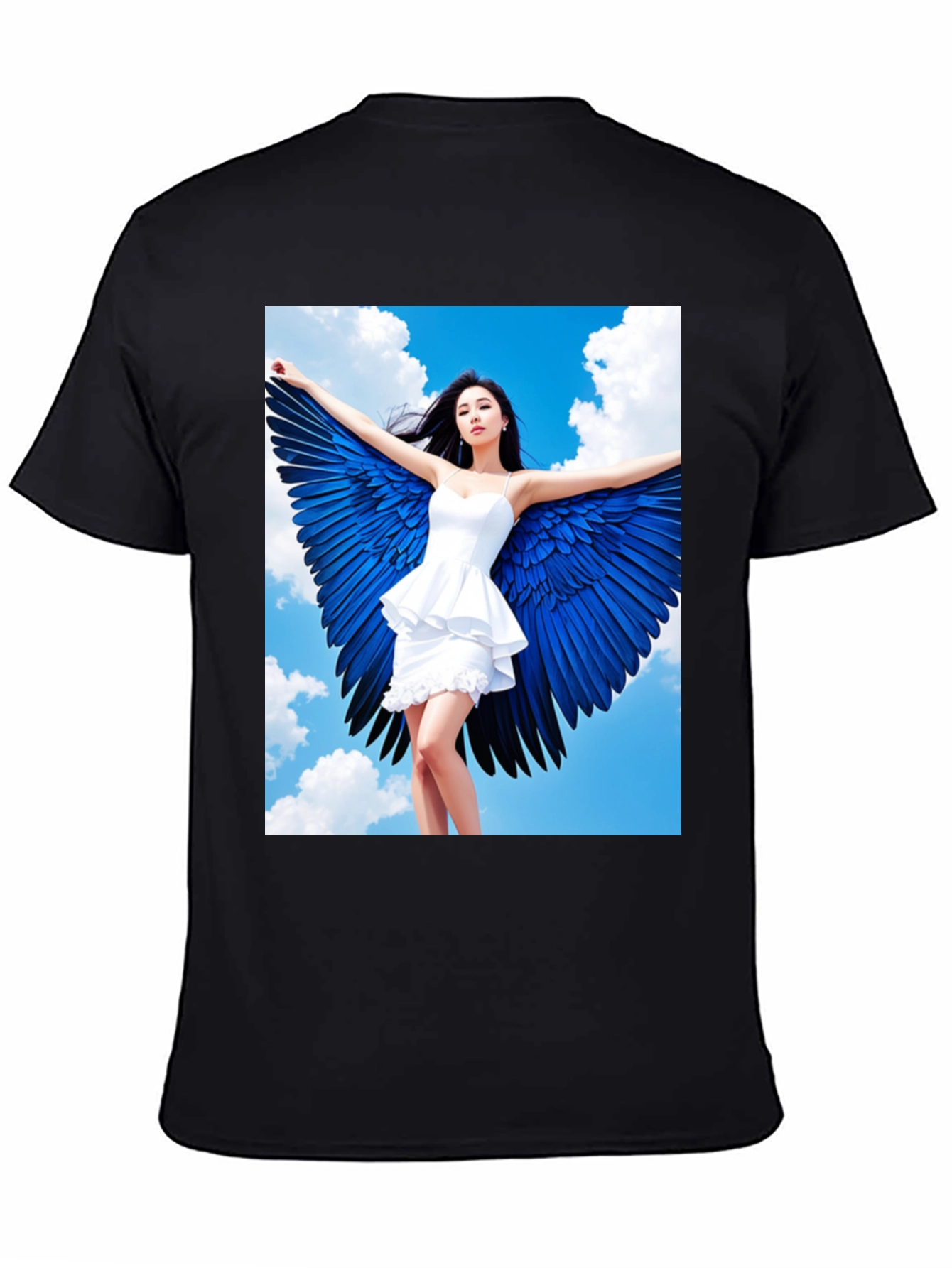 Angel Wings Graphic T-Shirt - Stylish Black Tee