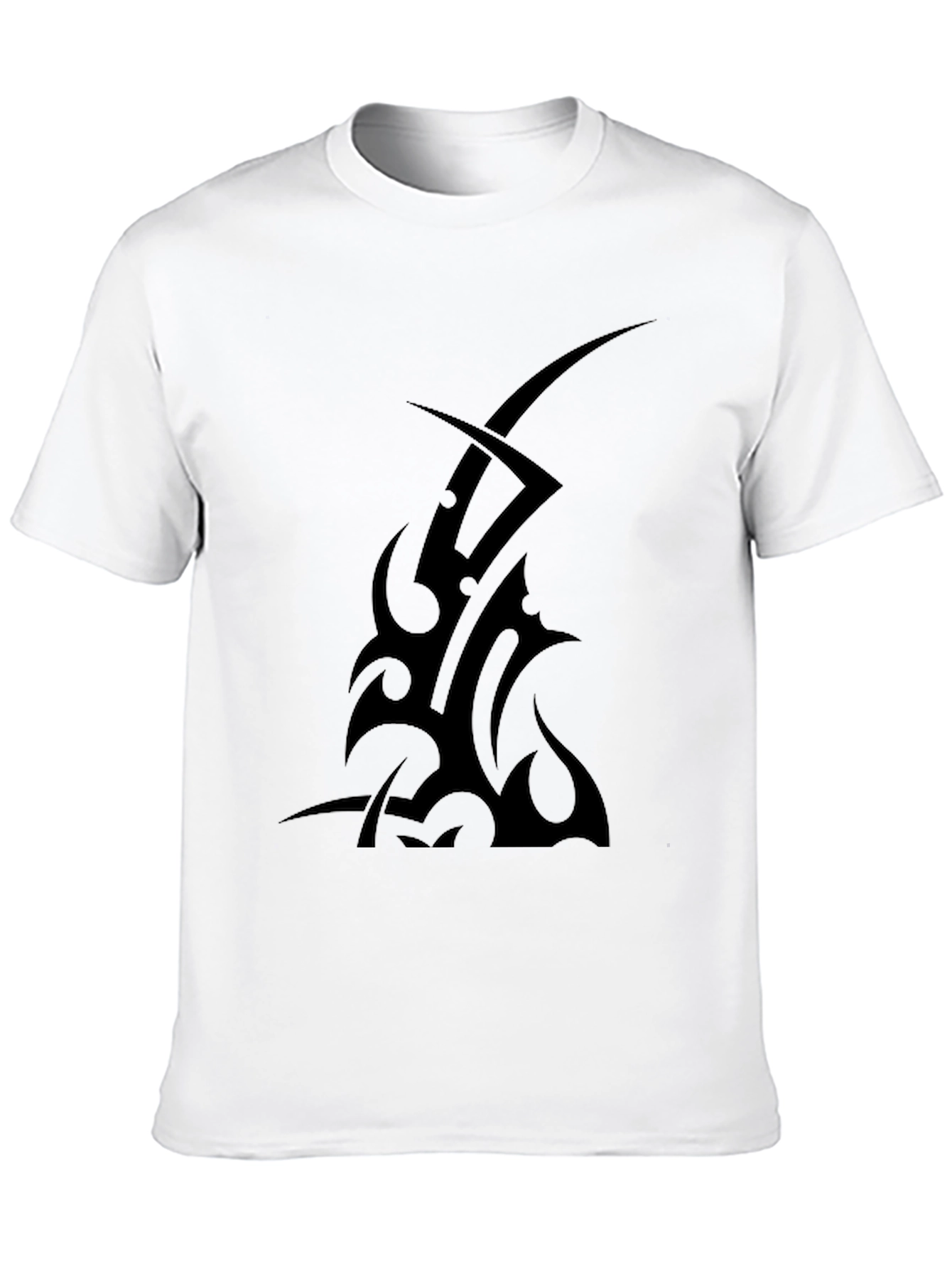 Tribal Tattoo Graphic Tee - Black Cotton T-Shirt