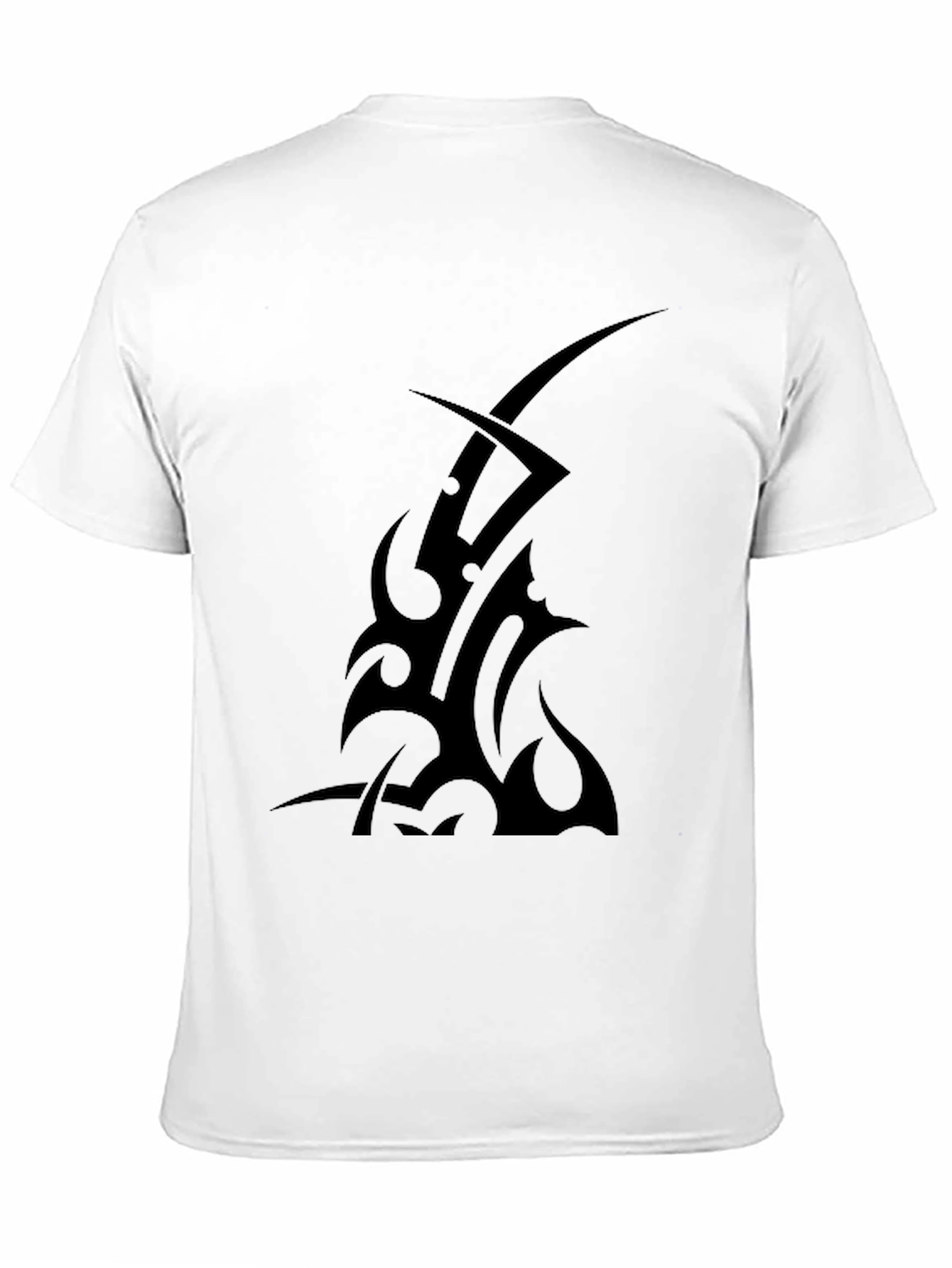 Tribal Tattoo Graphic Tee - Black Cotton T-Shirt