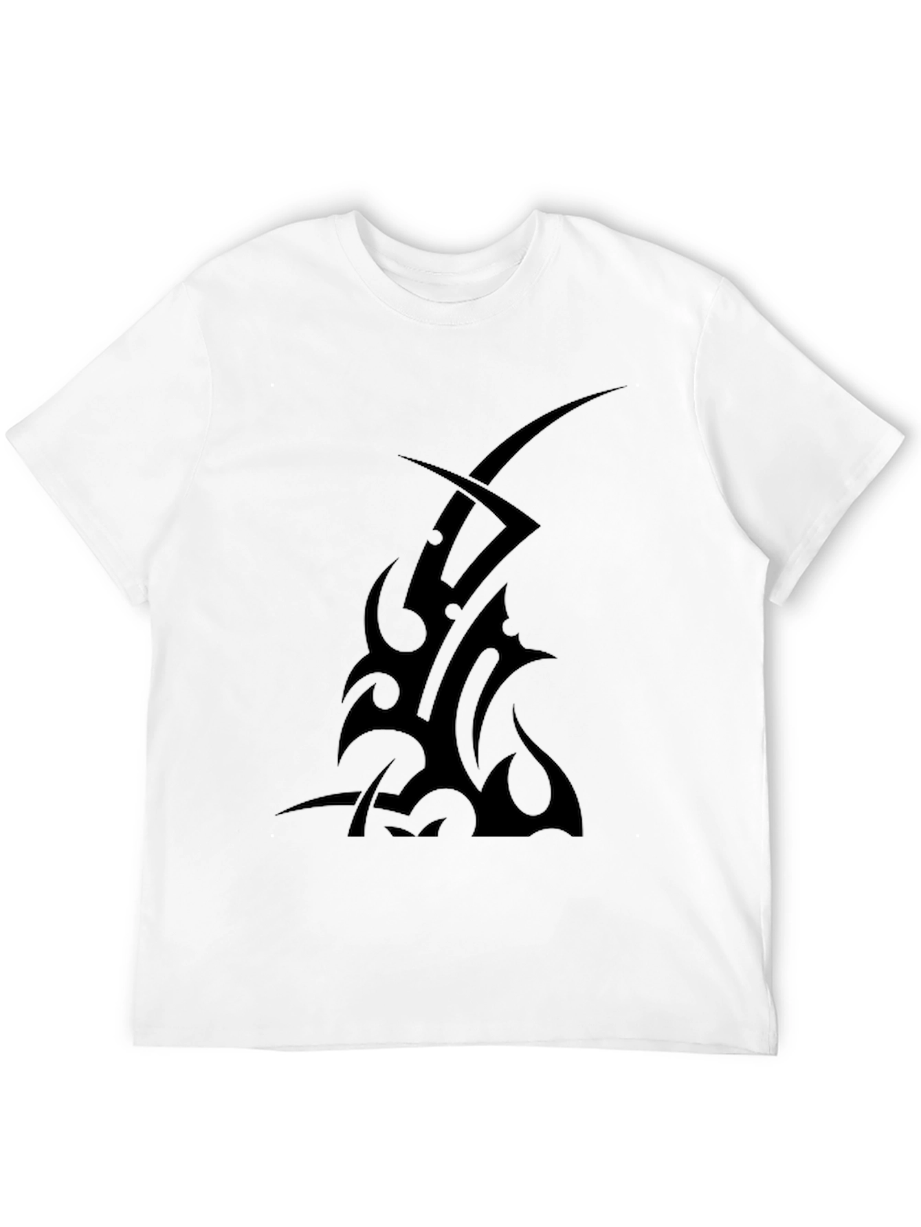 Tribal Tattoo Graphic Tee - Black Cotton T-Shirt
