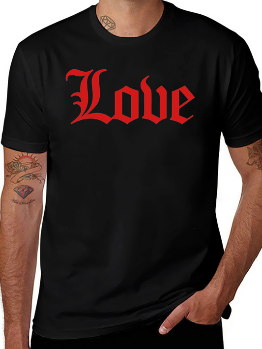 Love Gothic Script Black T-Shirt