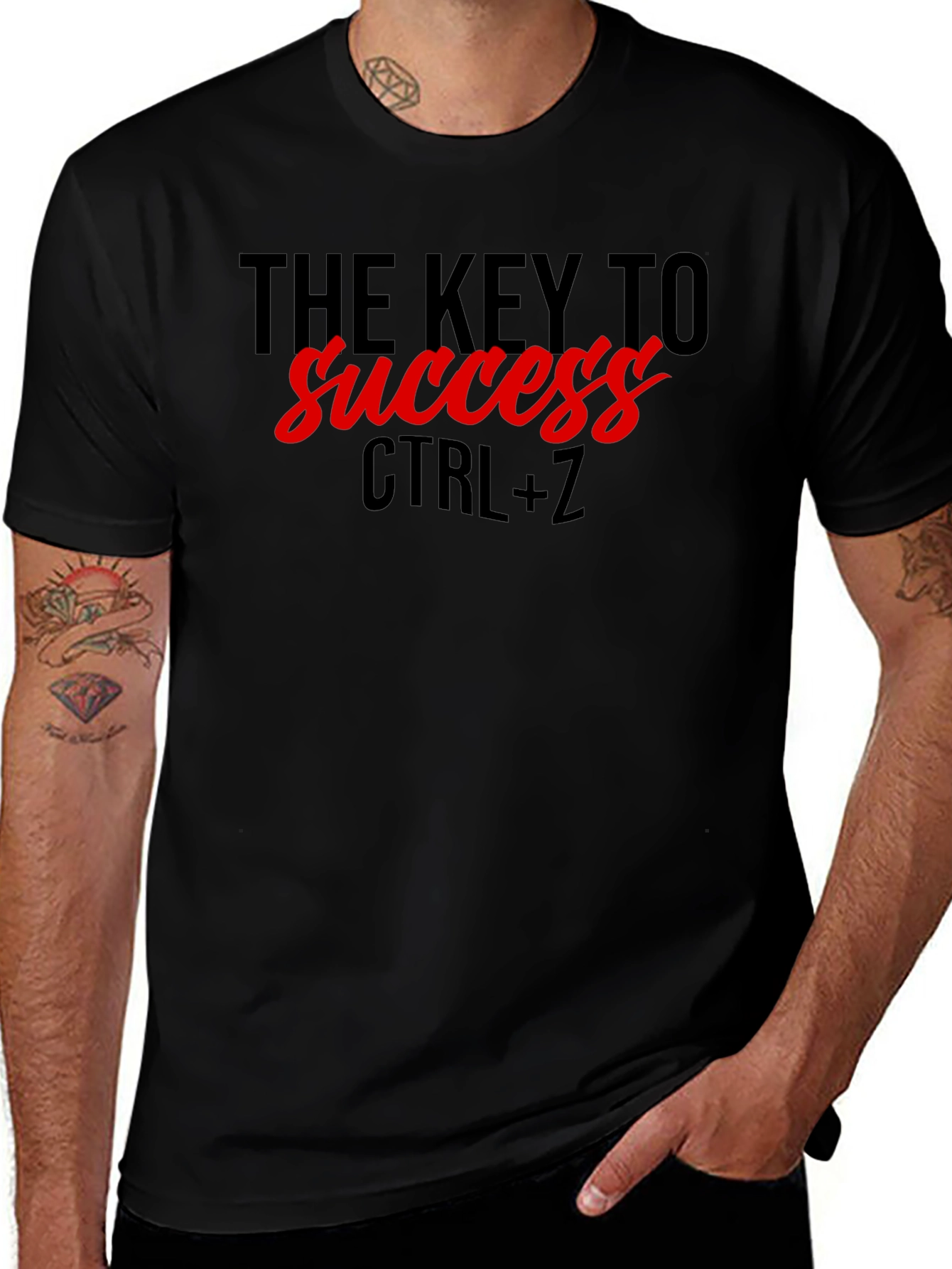 The Key to Success CTRL+Z Mens Black T-Shirt
