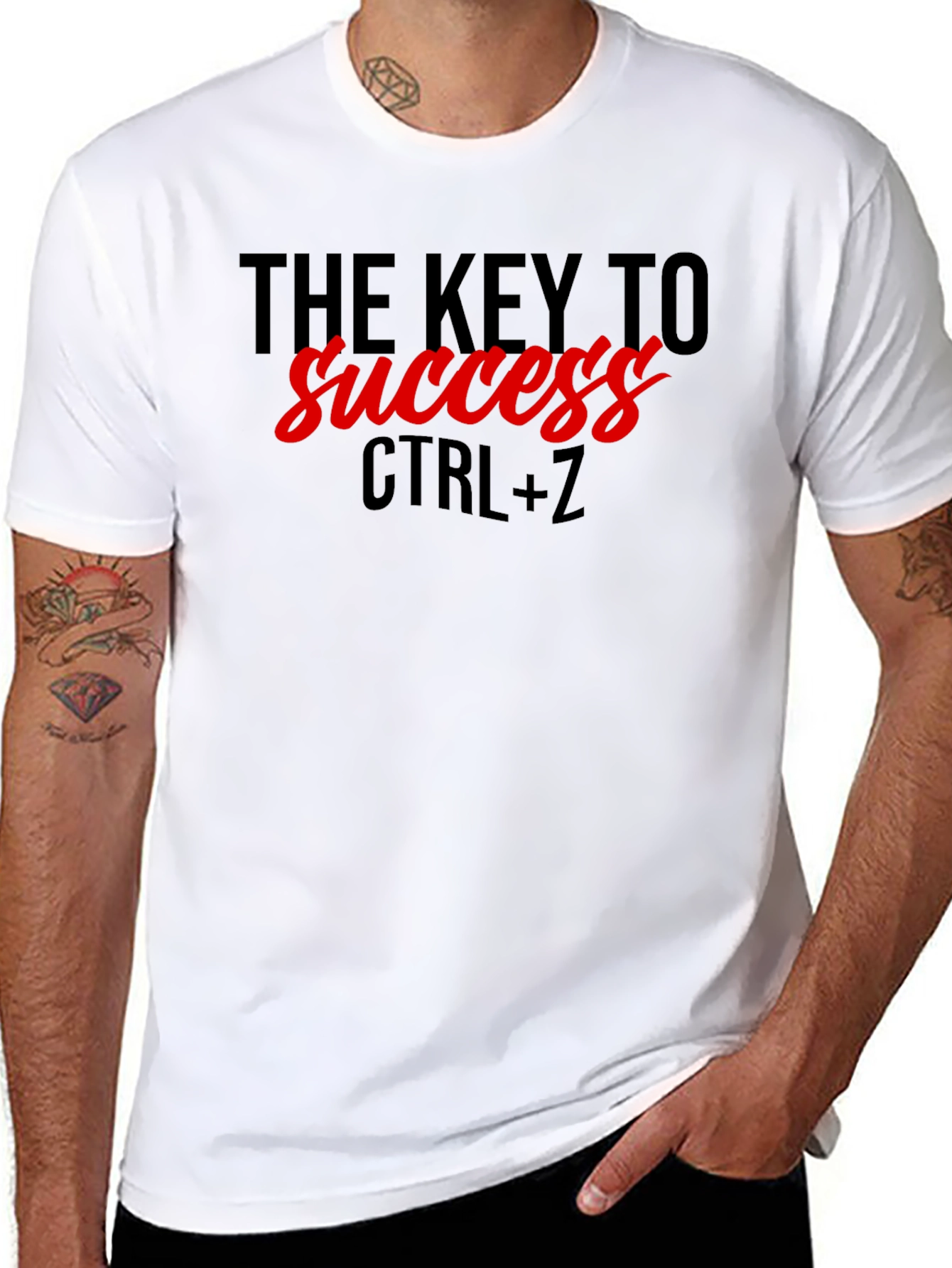 The Key to Success CTRL+Z Mens Black T-Shirt