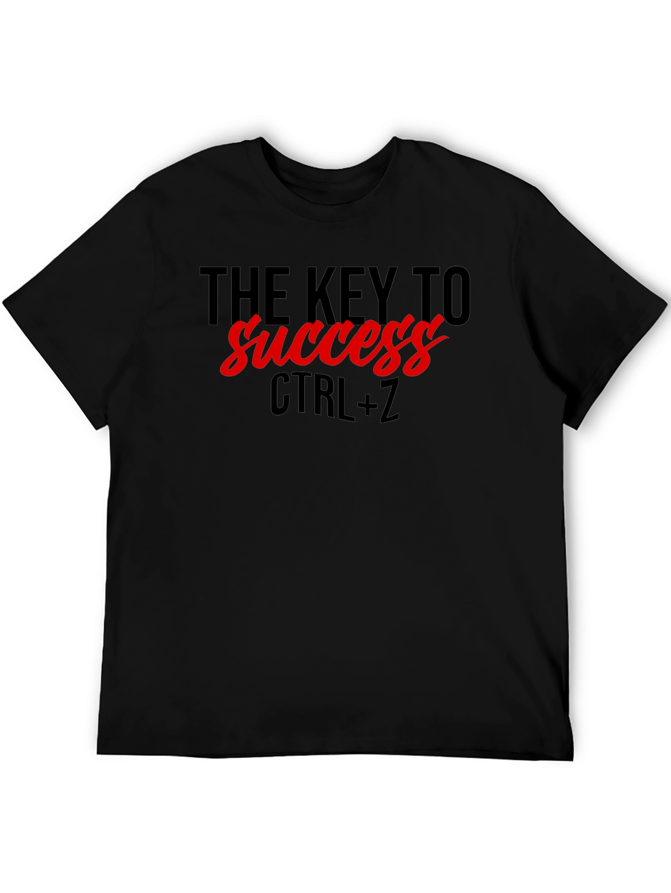The Key to Success CTRL+Z Mens Black T-Shirt