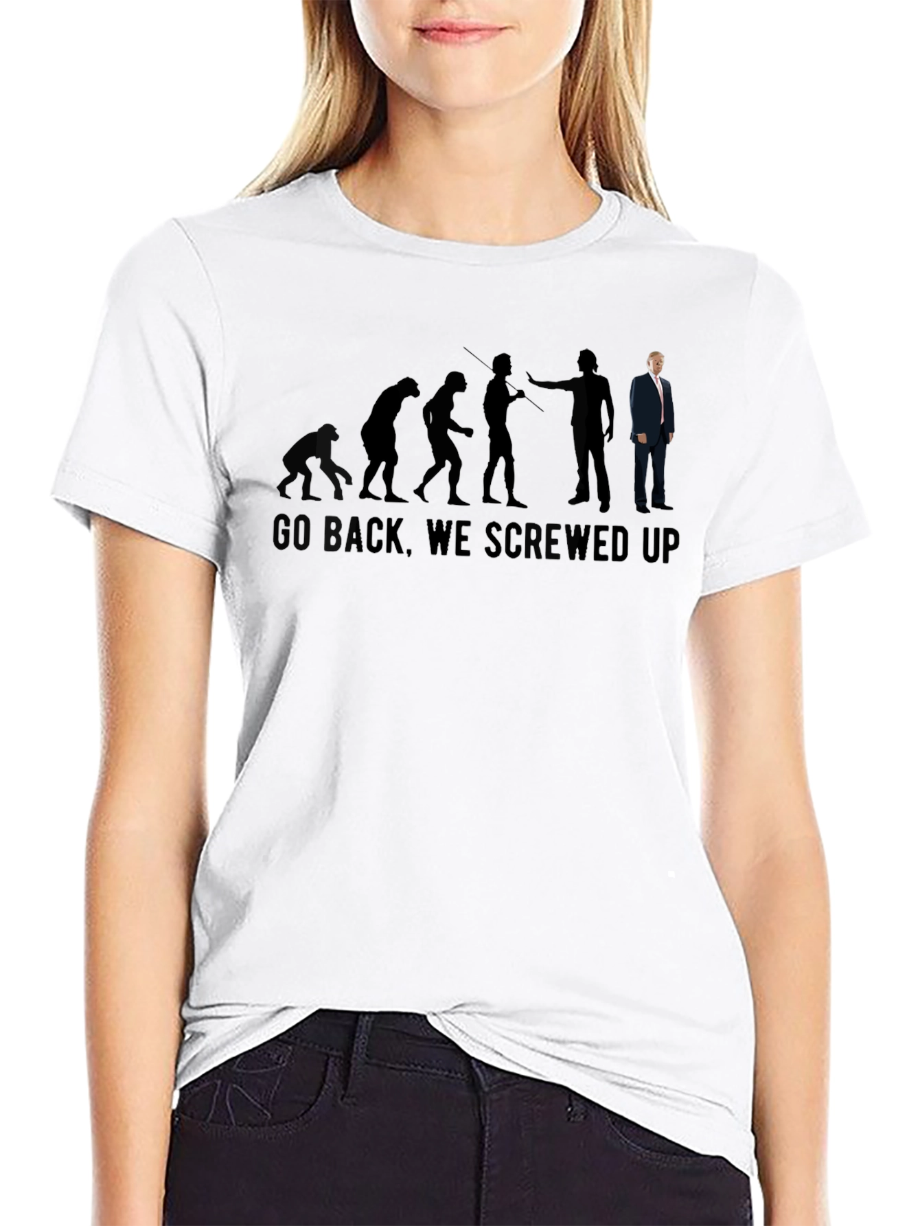 Evolution Trump Go Back Screwed Up T-Shirt