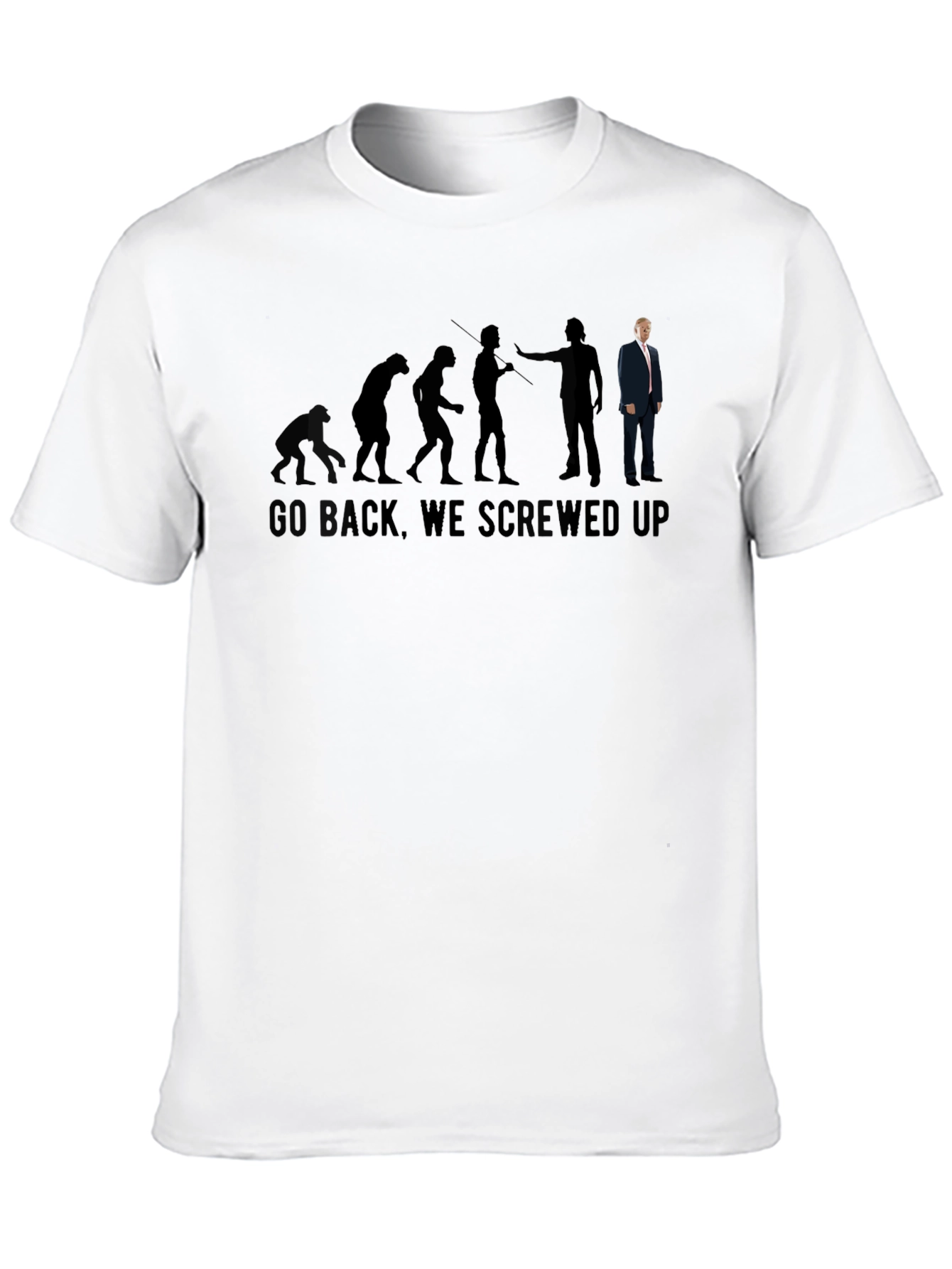 Evolution Trump Go Back Screwed Up T-Shirt