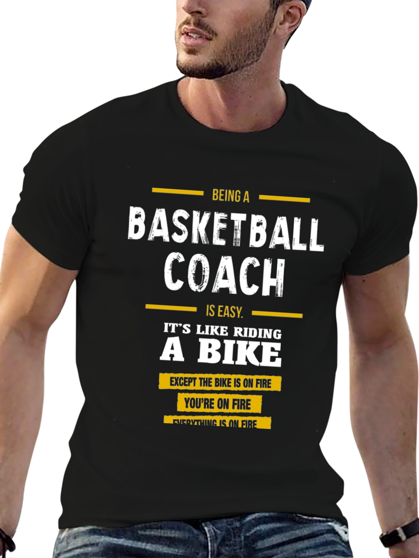 Basketball Coach Funny T-Shirt - On Fire
