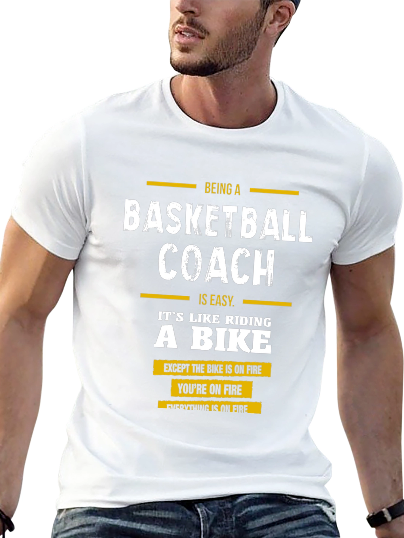 Basketball Coach Funny T-Shirt - On Fire