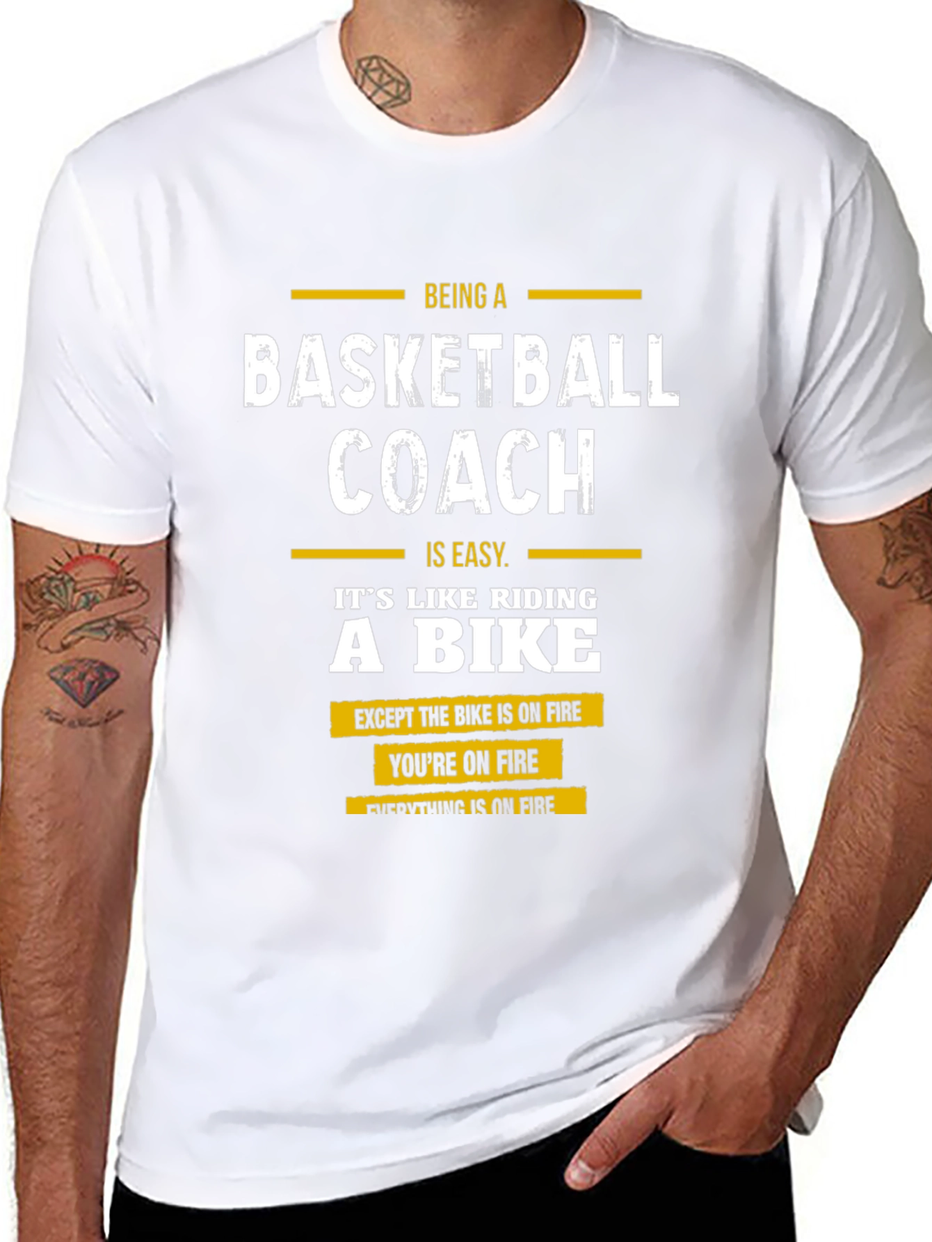 Basketball Coach Funny T-Shirt - On Fire