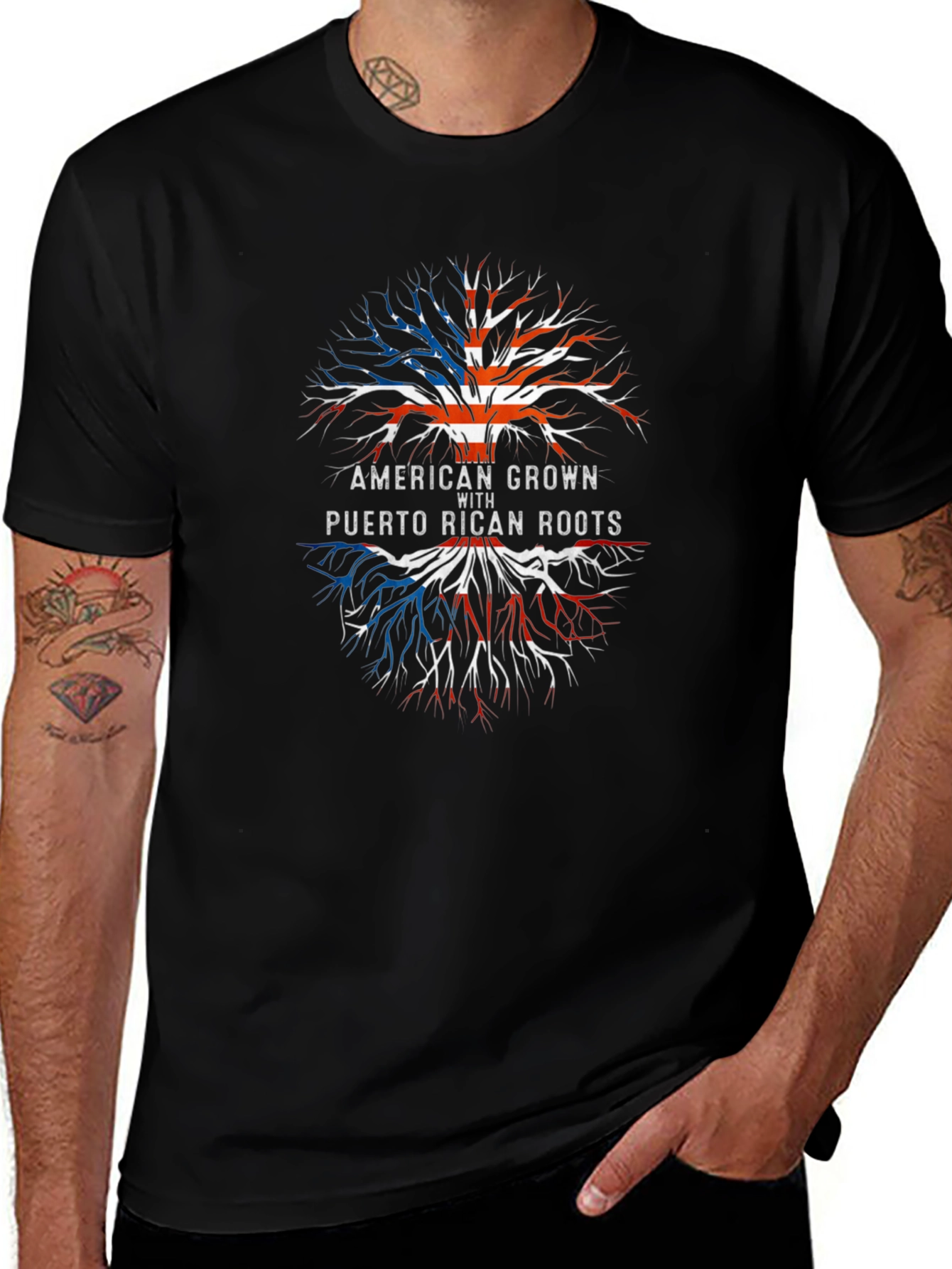 American Grown Puerto Rican Roots T-Shirt