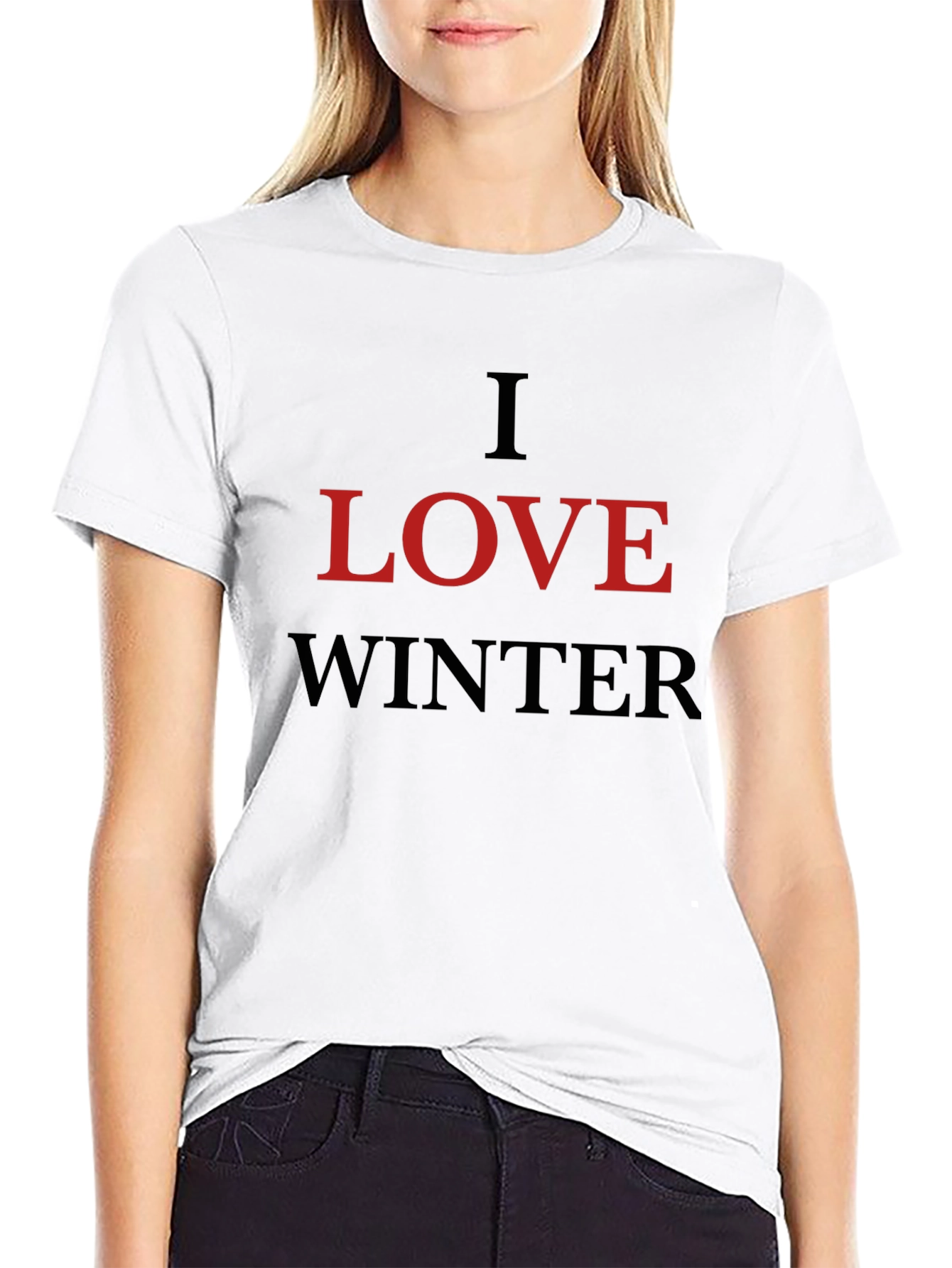 I Love Winter Black T-Shirt