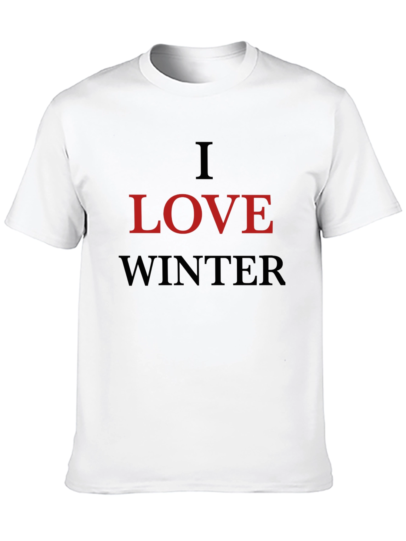 I Love Winter Black T-Shirt