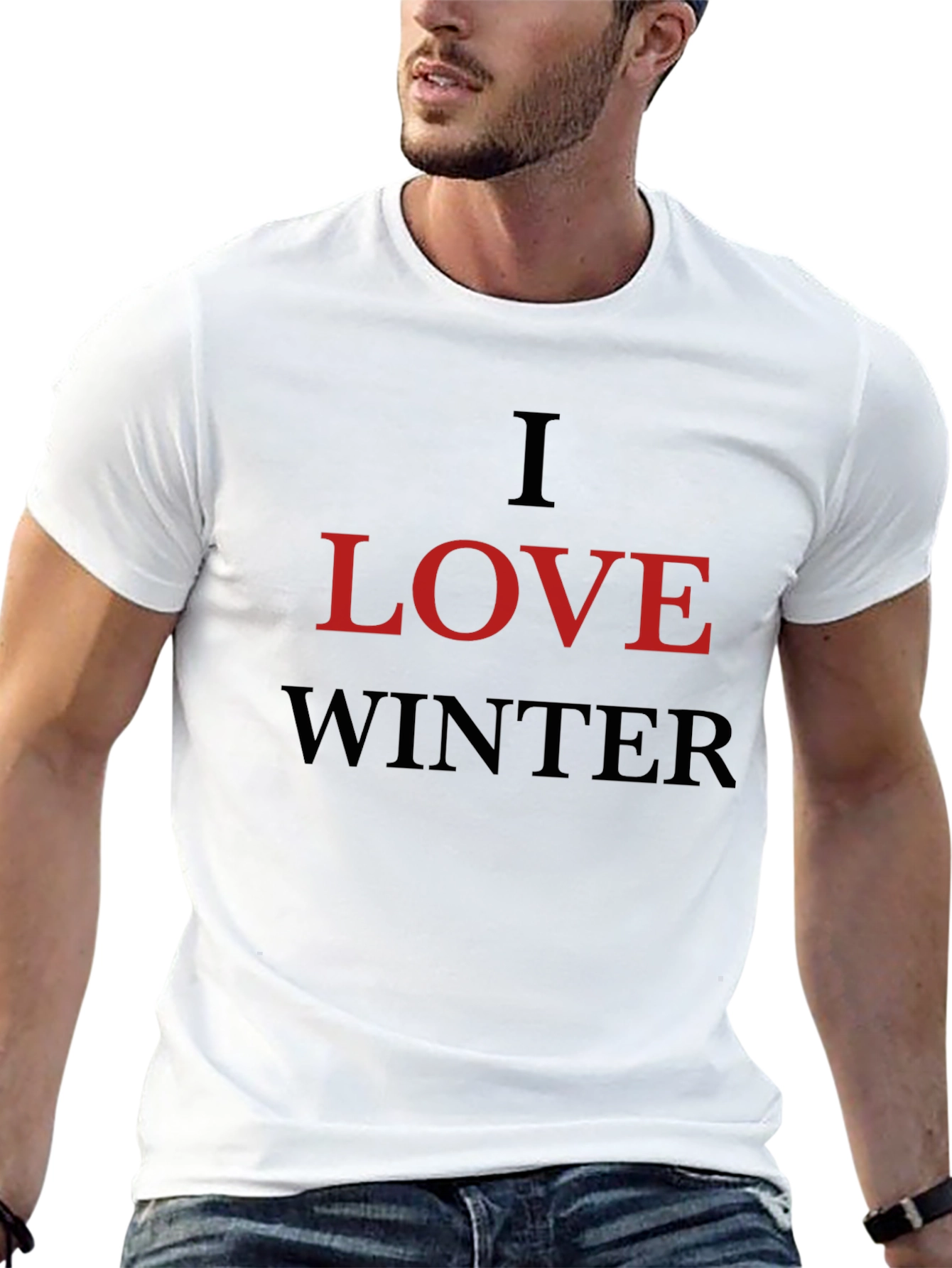 I Love Winter Black T-Shirt