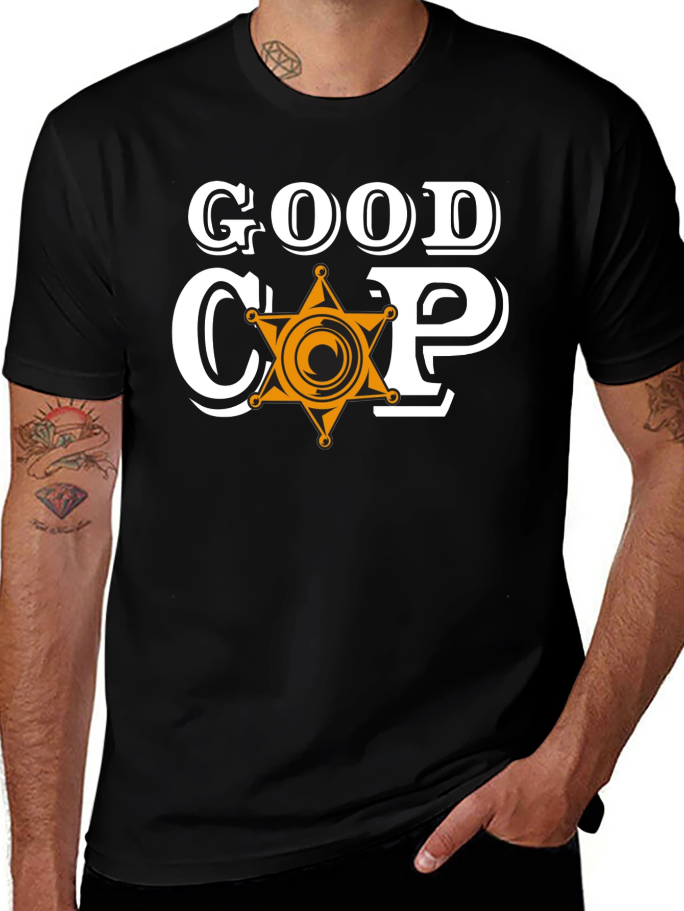 Good Cop Graphic Tee - Sheriff Star Design