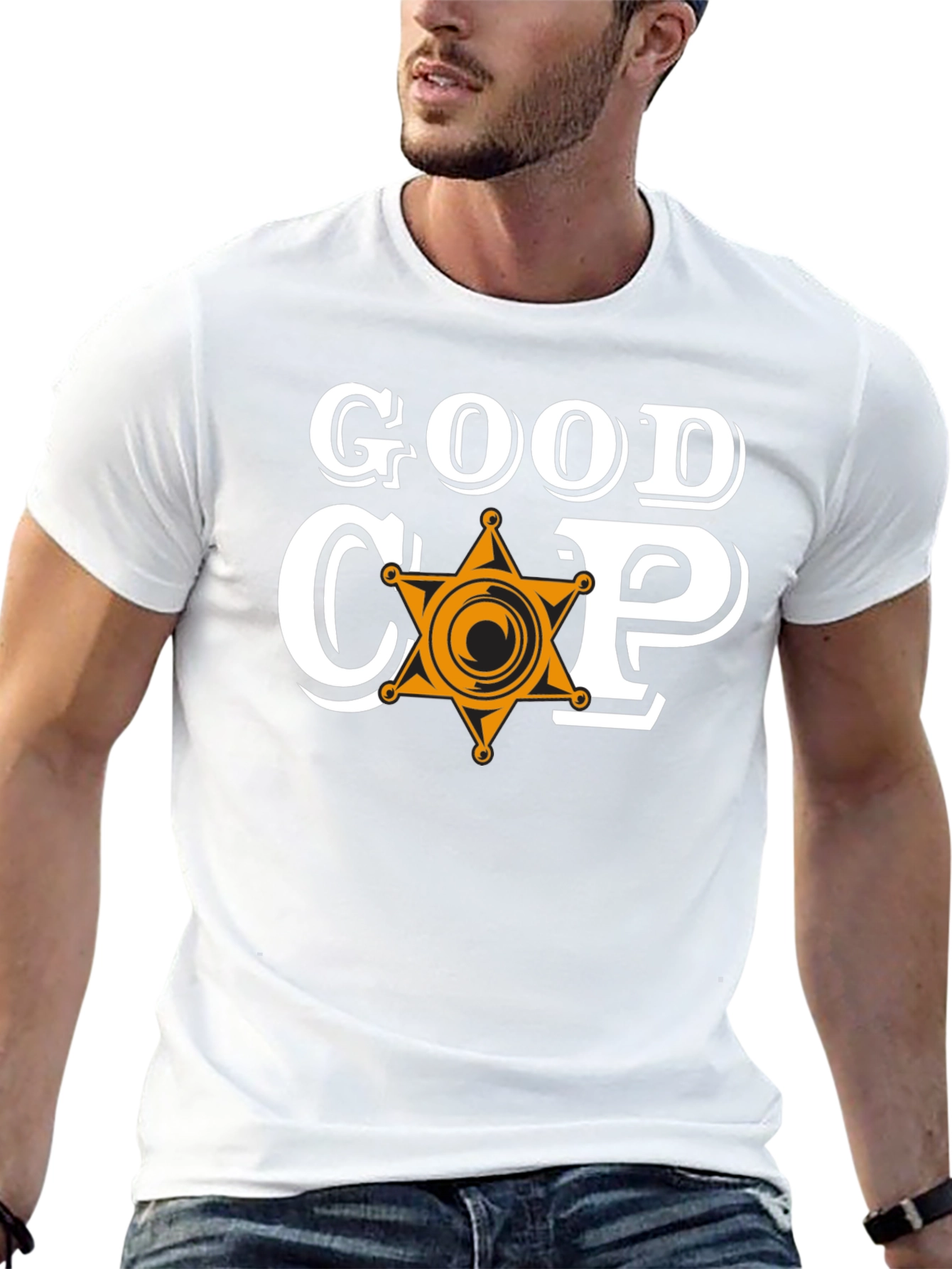 Good Cop Graphic Tee - Sheriff Star Design