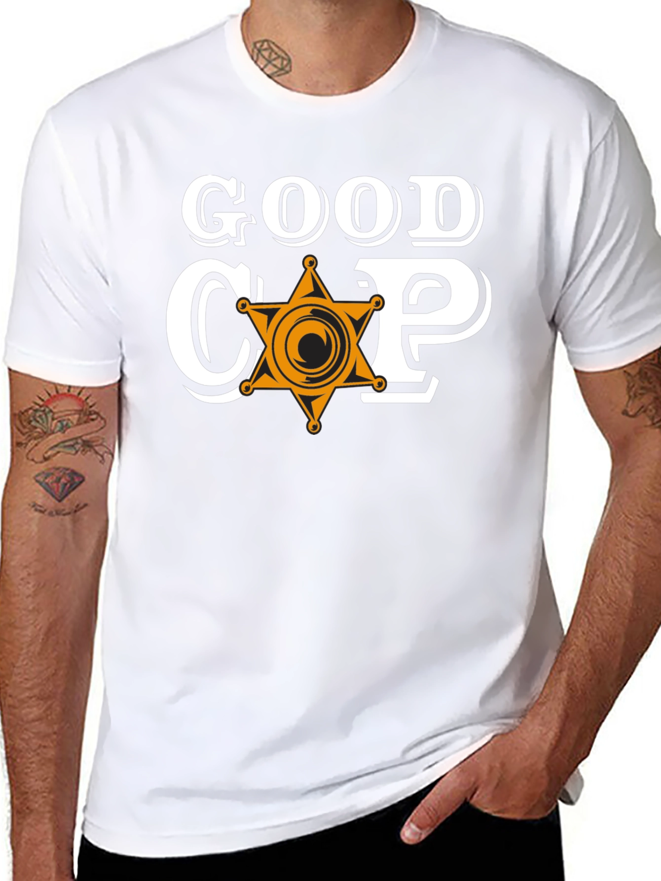 Good Cop Graphic Tee - Sheriff Star Design