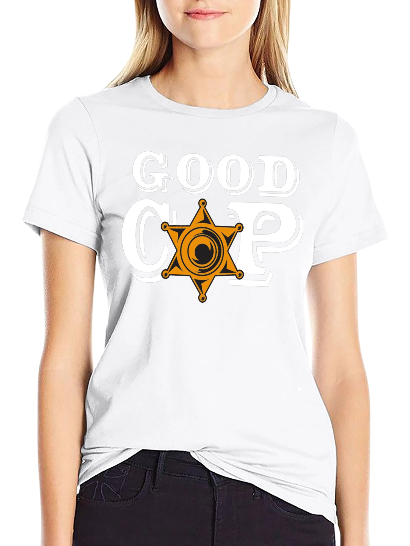 Good Cop Graphic Tee - Sheriff Star Design