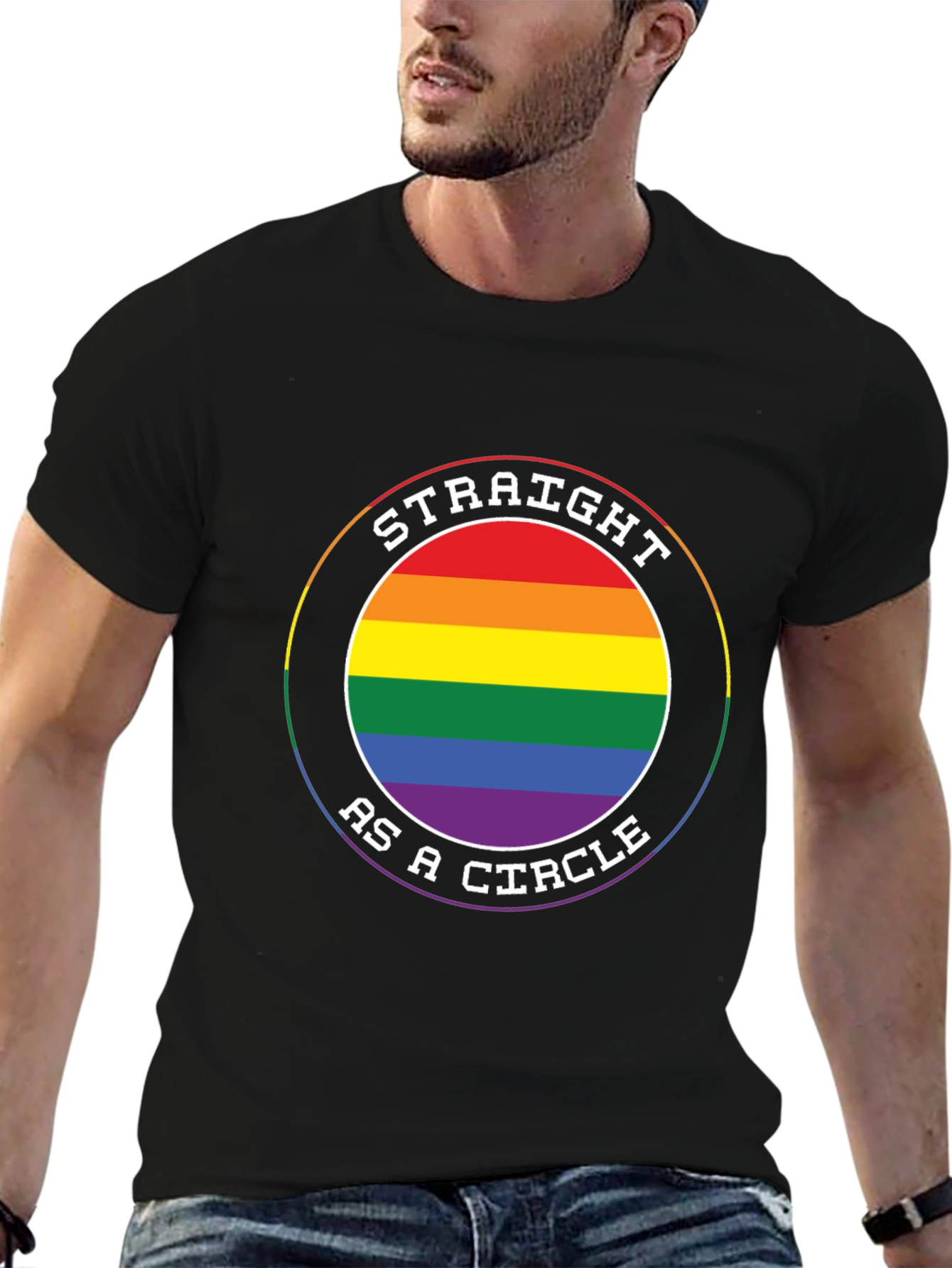 Straight as a Circle LGBTQ Pride T-Shirt