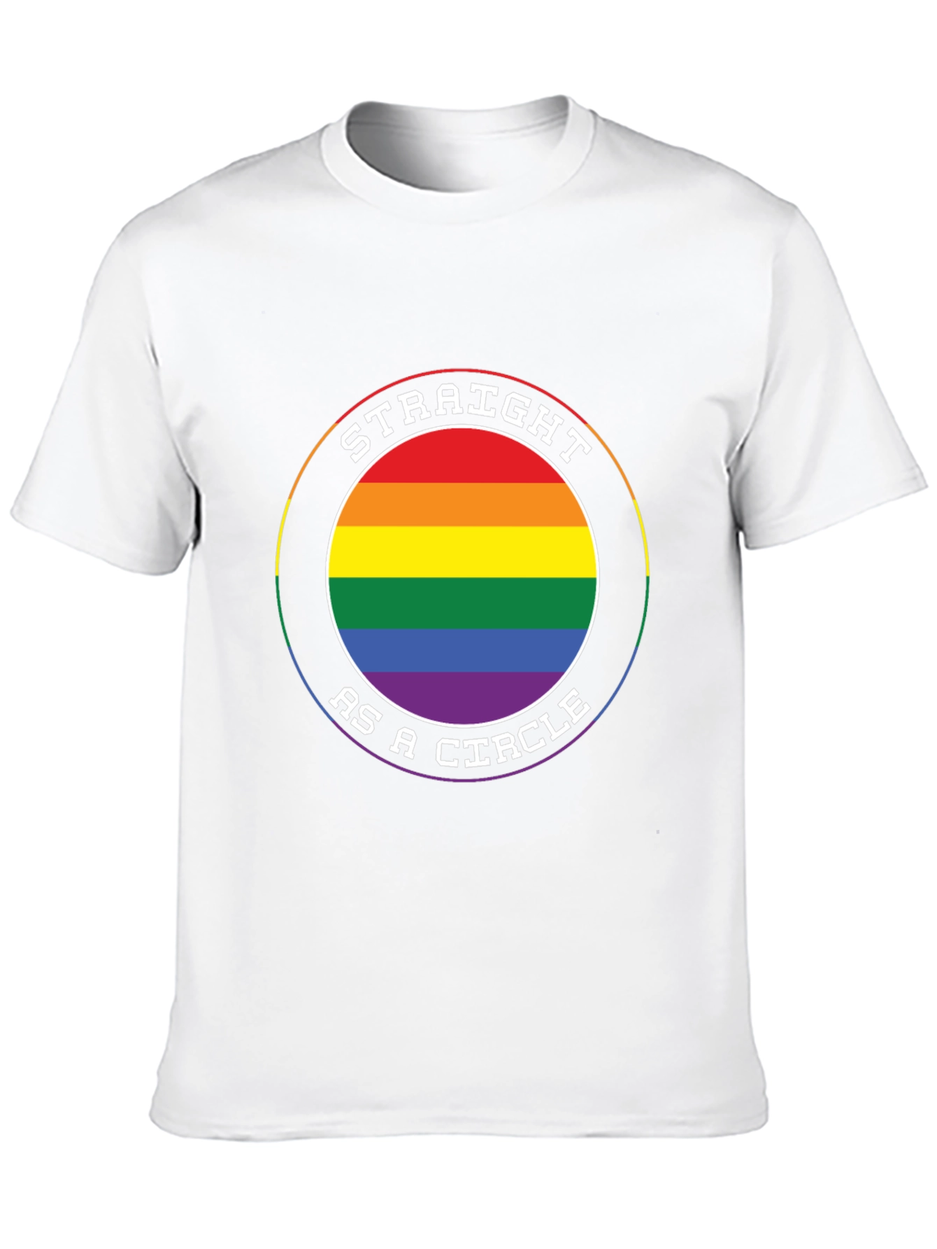 Straight as a Circle LGBTQ Pride T-Shirt