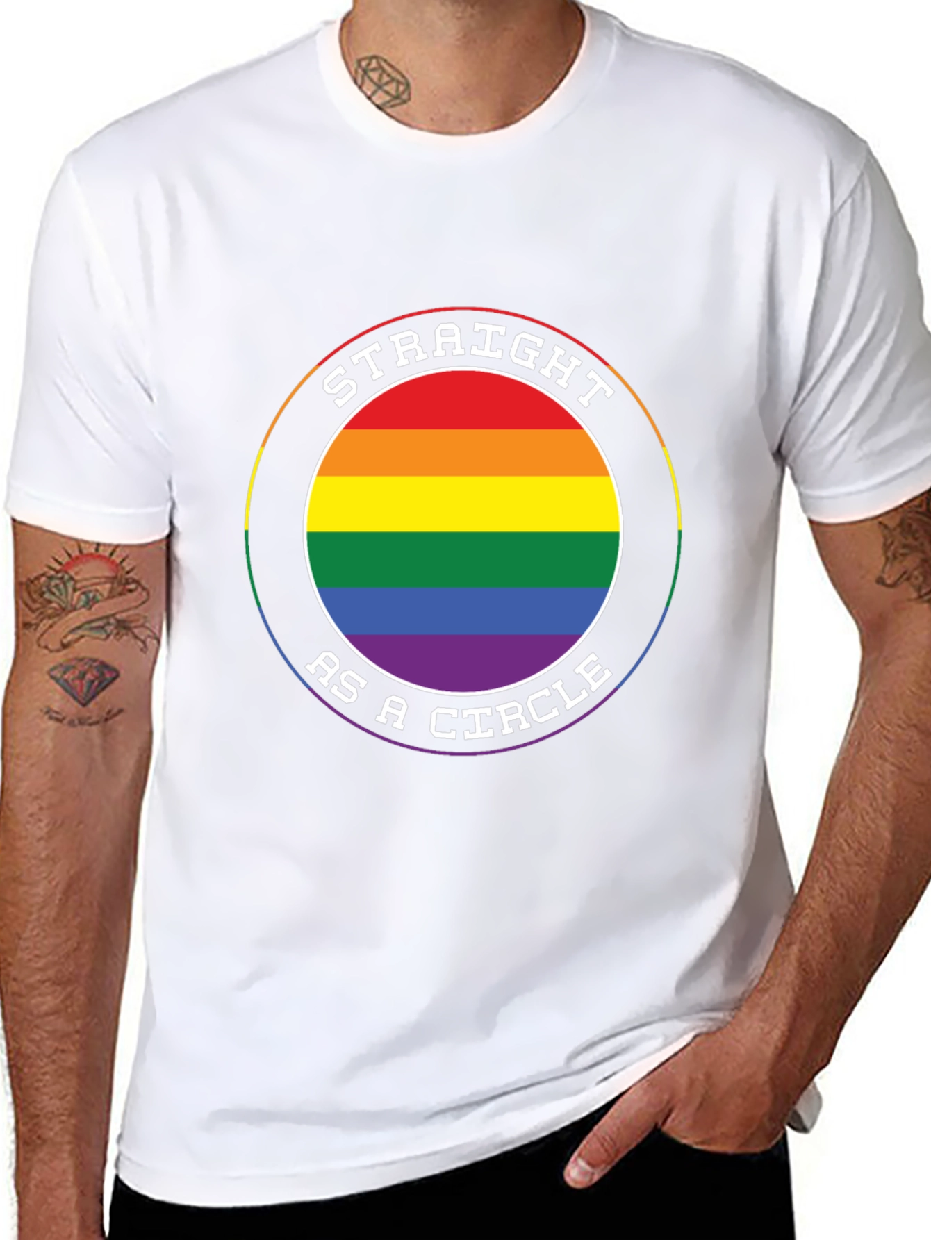 Straight as a Circle LGBTQ Pride T-Shirt