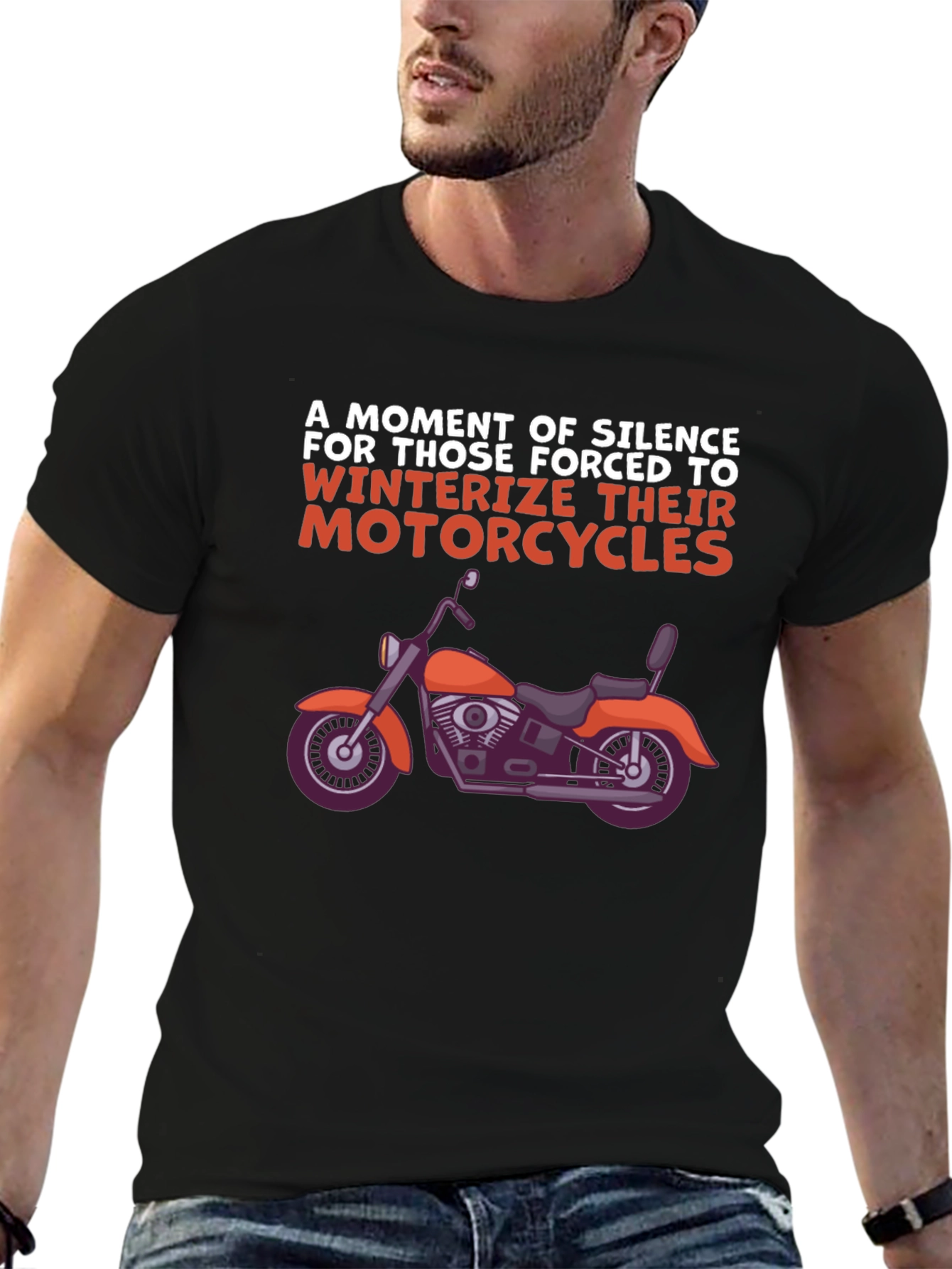 Motorcycle Winter T-Shirt - A Moment of Silence