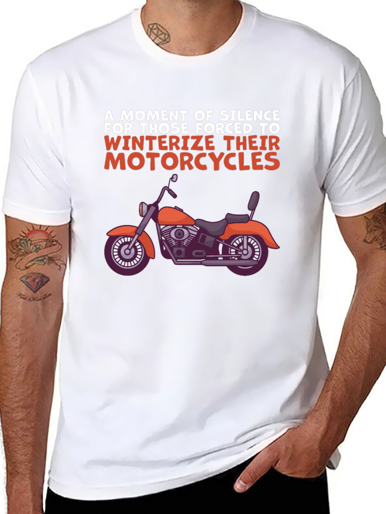 Motorcycle Winter T-Shirt - A Moment of Silence