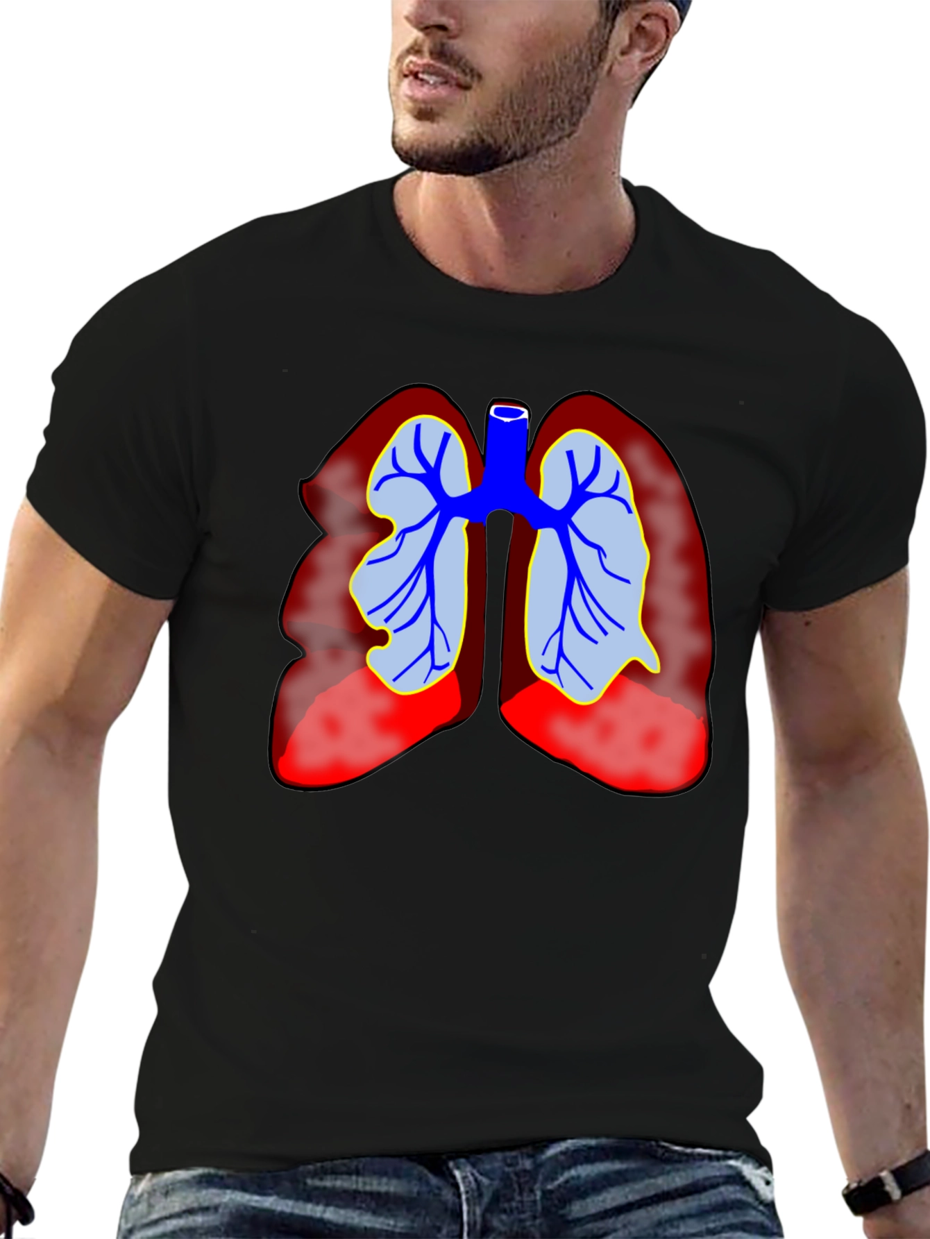 Lung Anatomy Graphic T-Shirt - Medical Tee