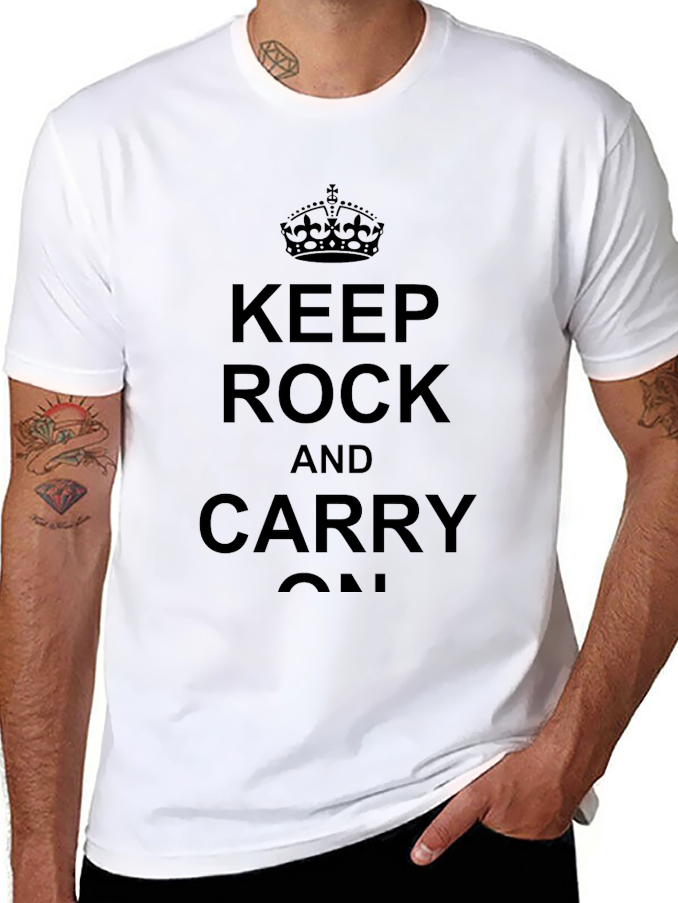 Keep Rock and Carry On Black T-Shirt