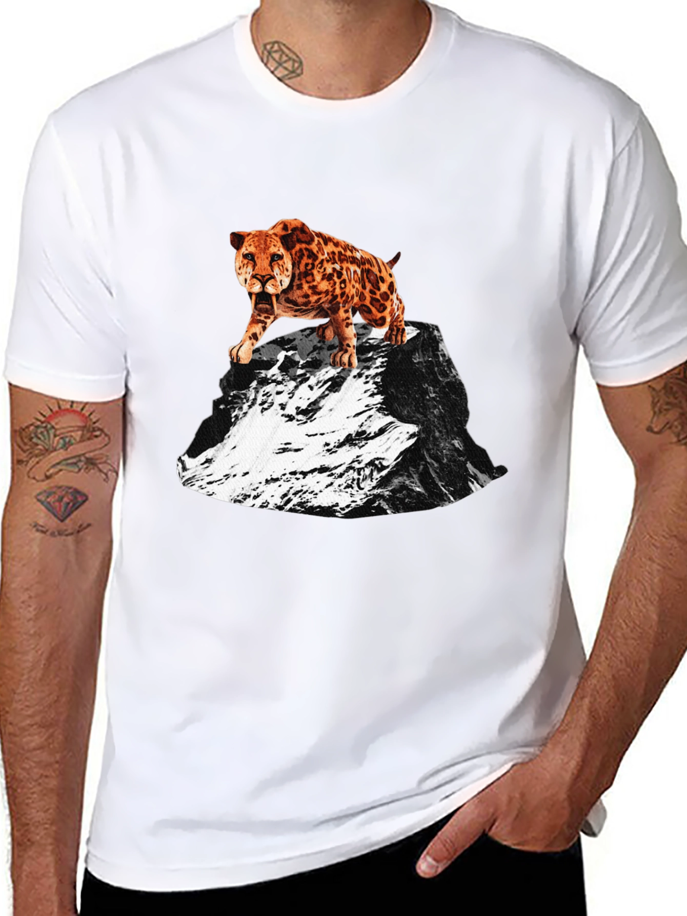 Saber-Tooth Tiger Graphic Tee - Mountain Peak Design