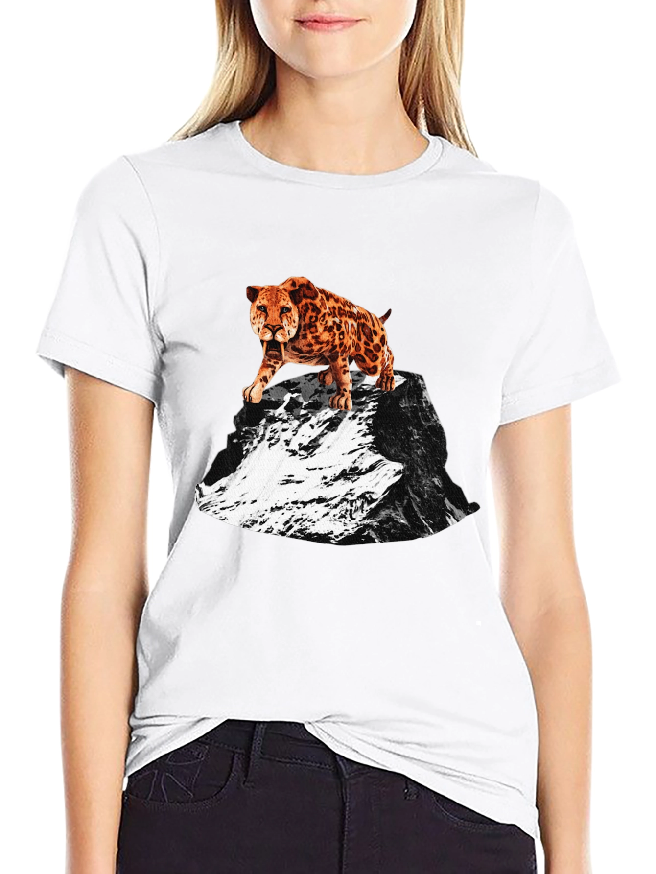 Saber-Tooth Tiger Graphic Tee - Mountain Peak Design