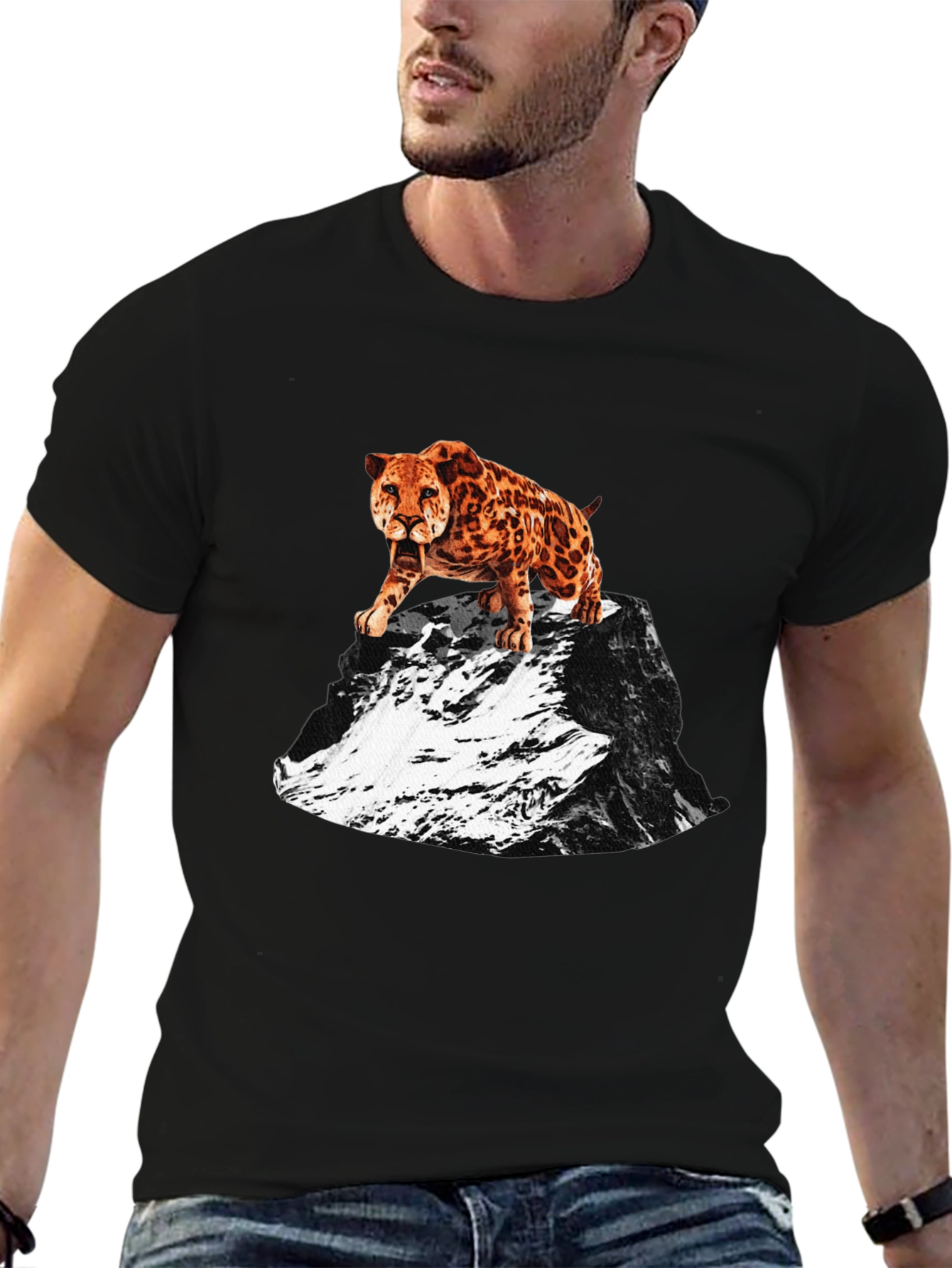 Saber-Tooth Tiger Graphic Tee - Mountain Peak Design
