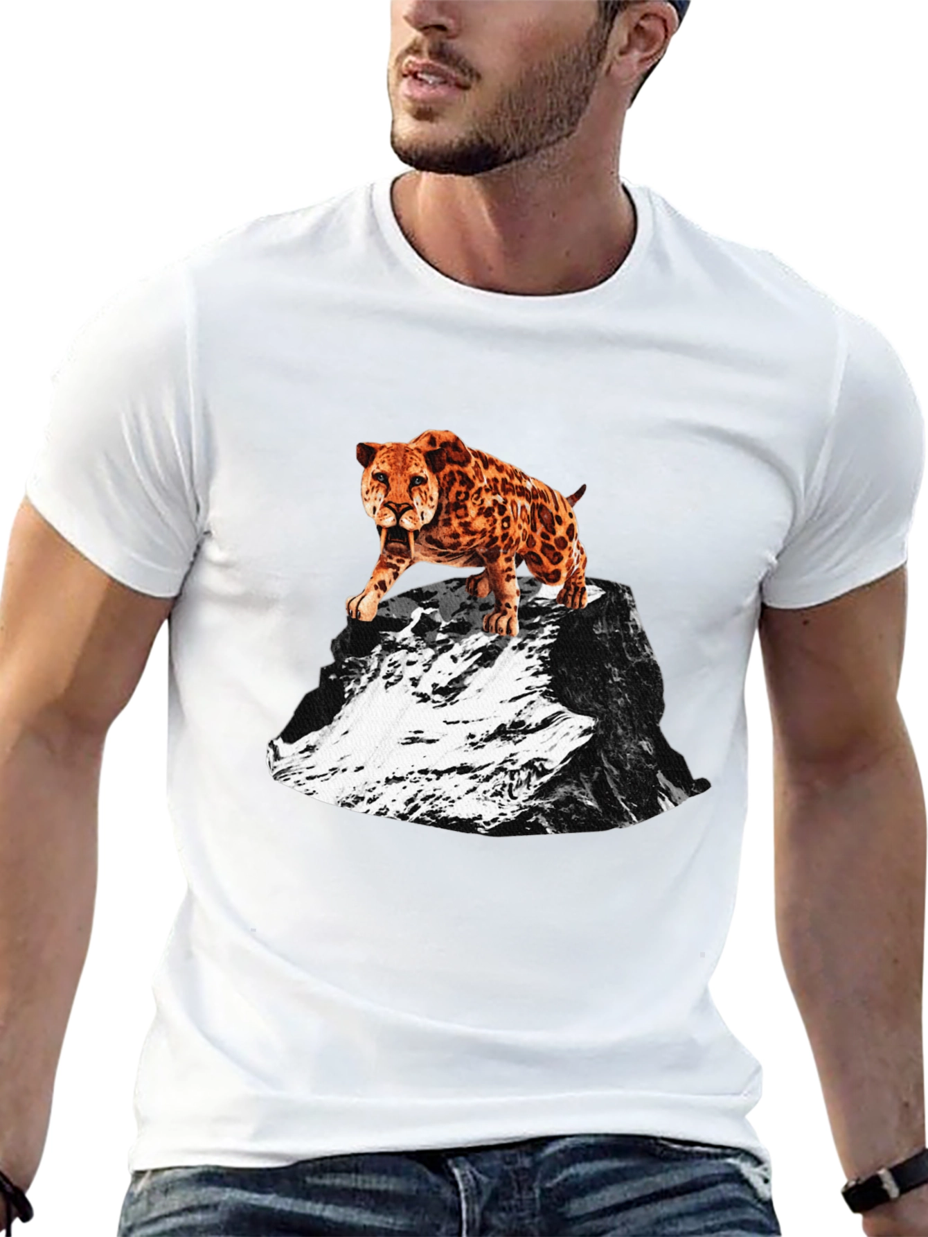 Saber-Tooth Tiger Graphic Tee - Mountain Peak Design