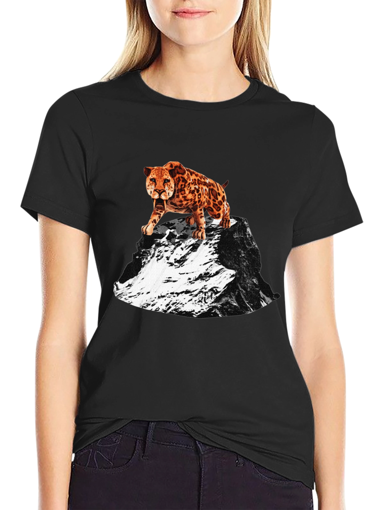 Saber-Tooth Tiger Graphic Tee - Mountain Peak Design