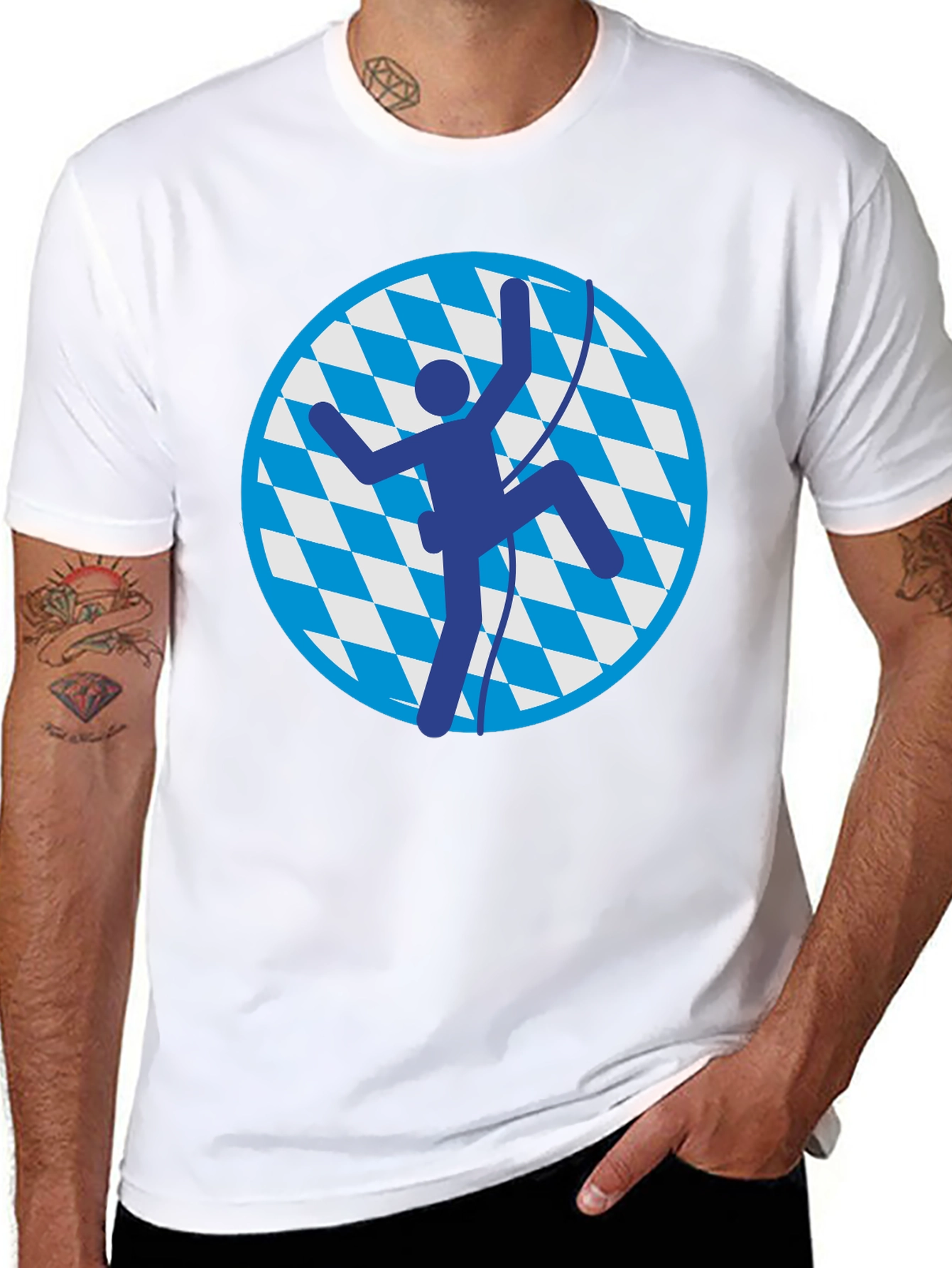 Climbing Bavarian T-Shirt - Black Cotton Tee