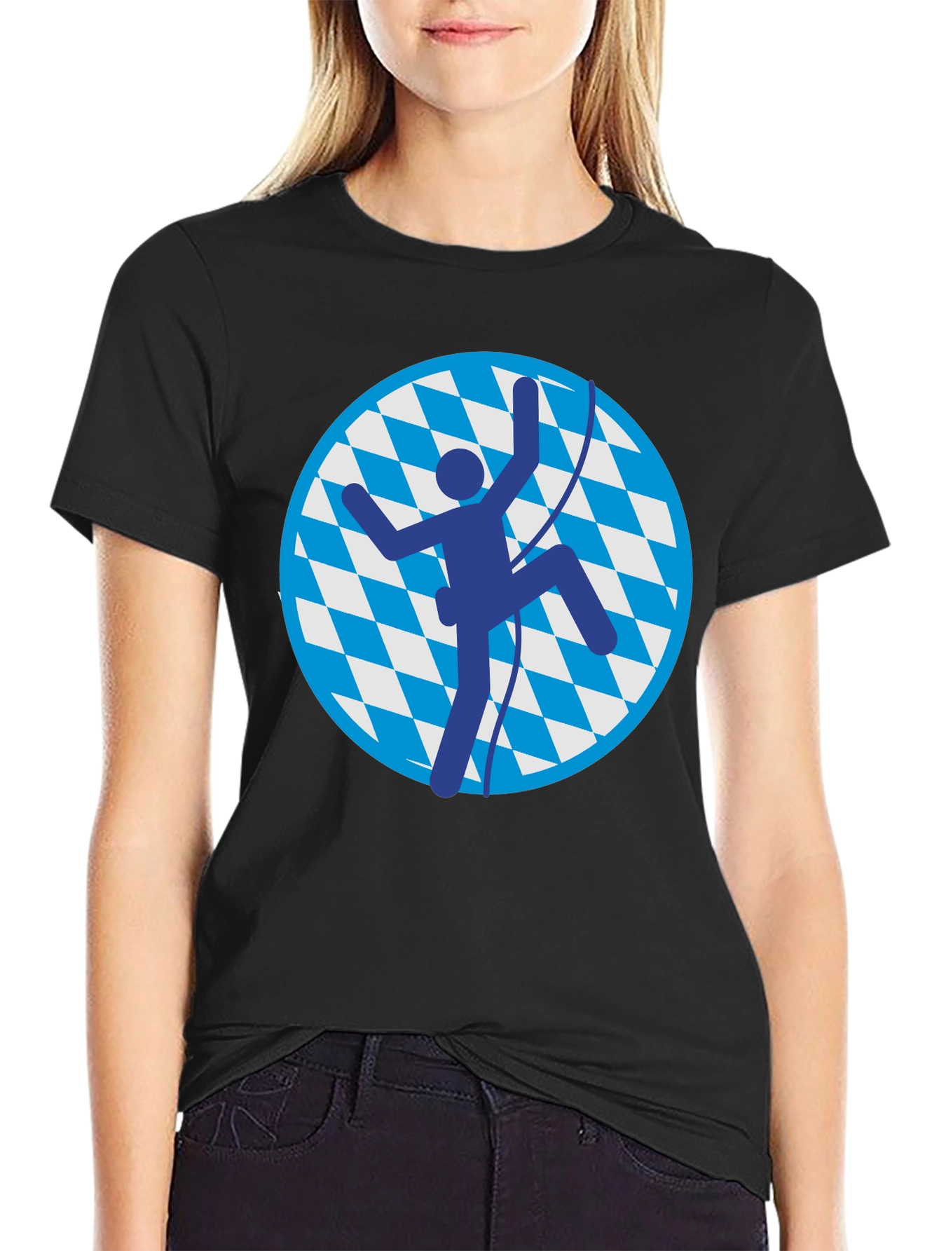 Climbing Bavarian T-Shirt - Black Cotton Tee