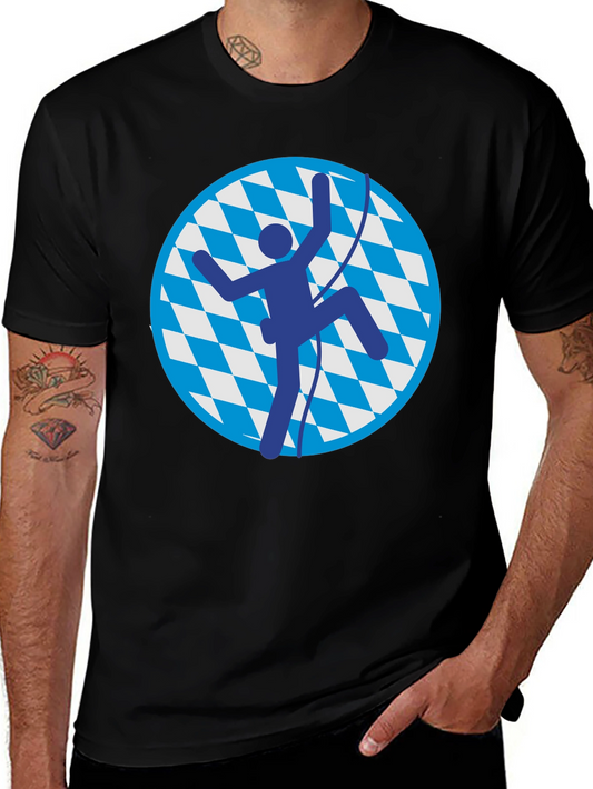 Climbing Bavarian T-Shirt - Black Cotton Tee