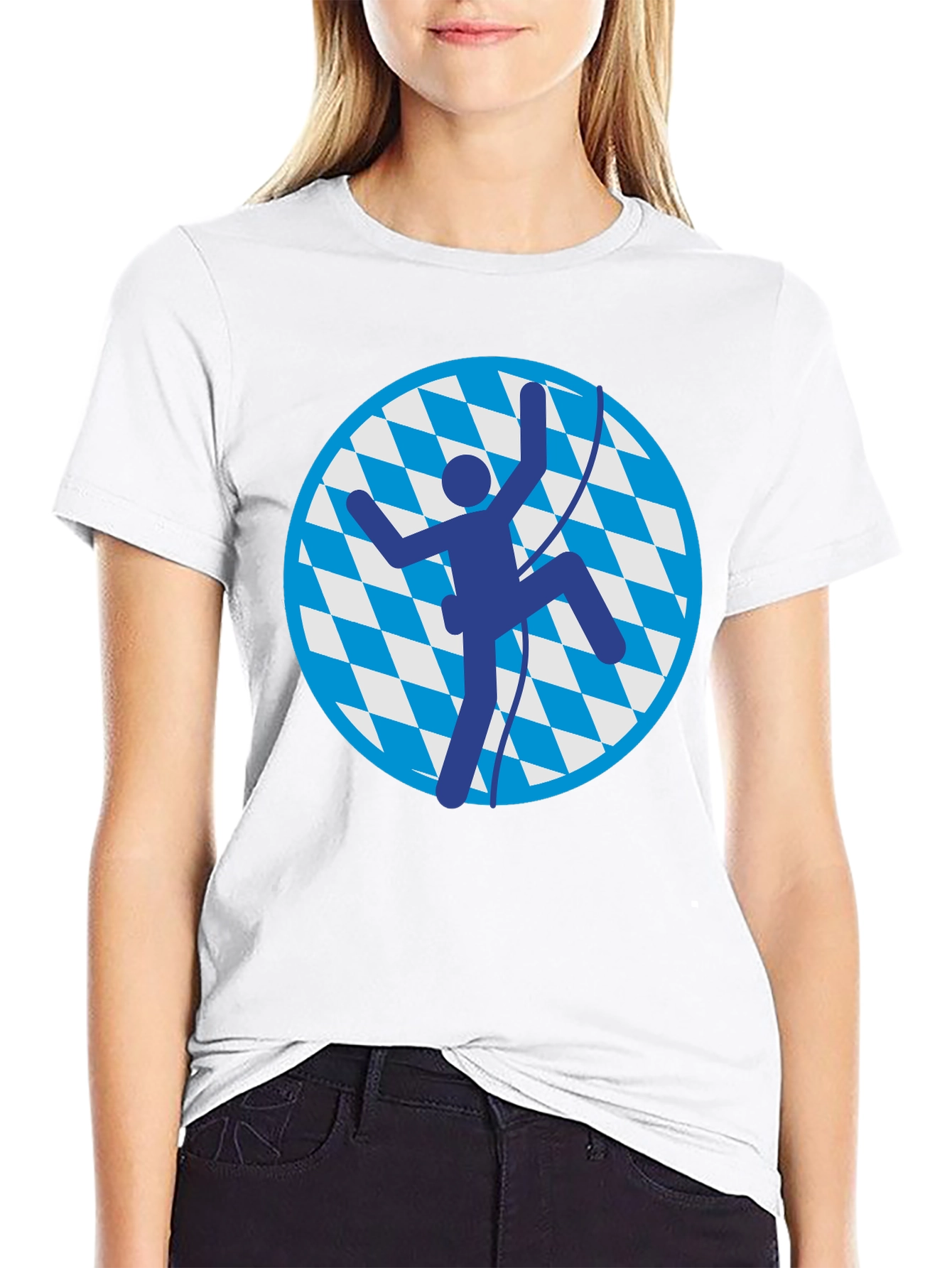 Climbing Bavarian T-Shirt - Black Cotton Tee
