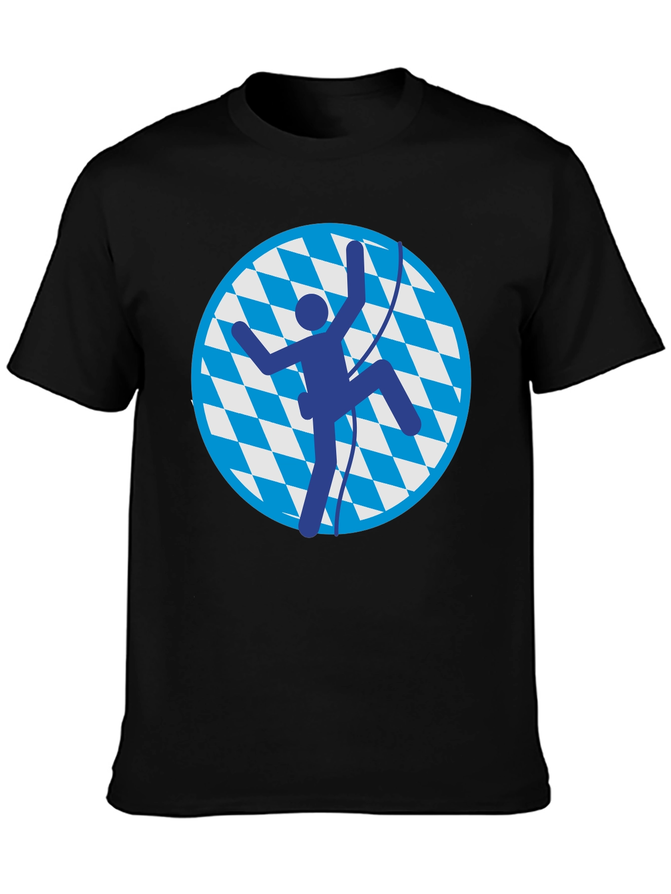 Climbing Bavarian T-Shirt - Black Cotton Tee