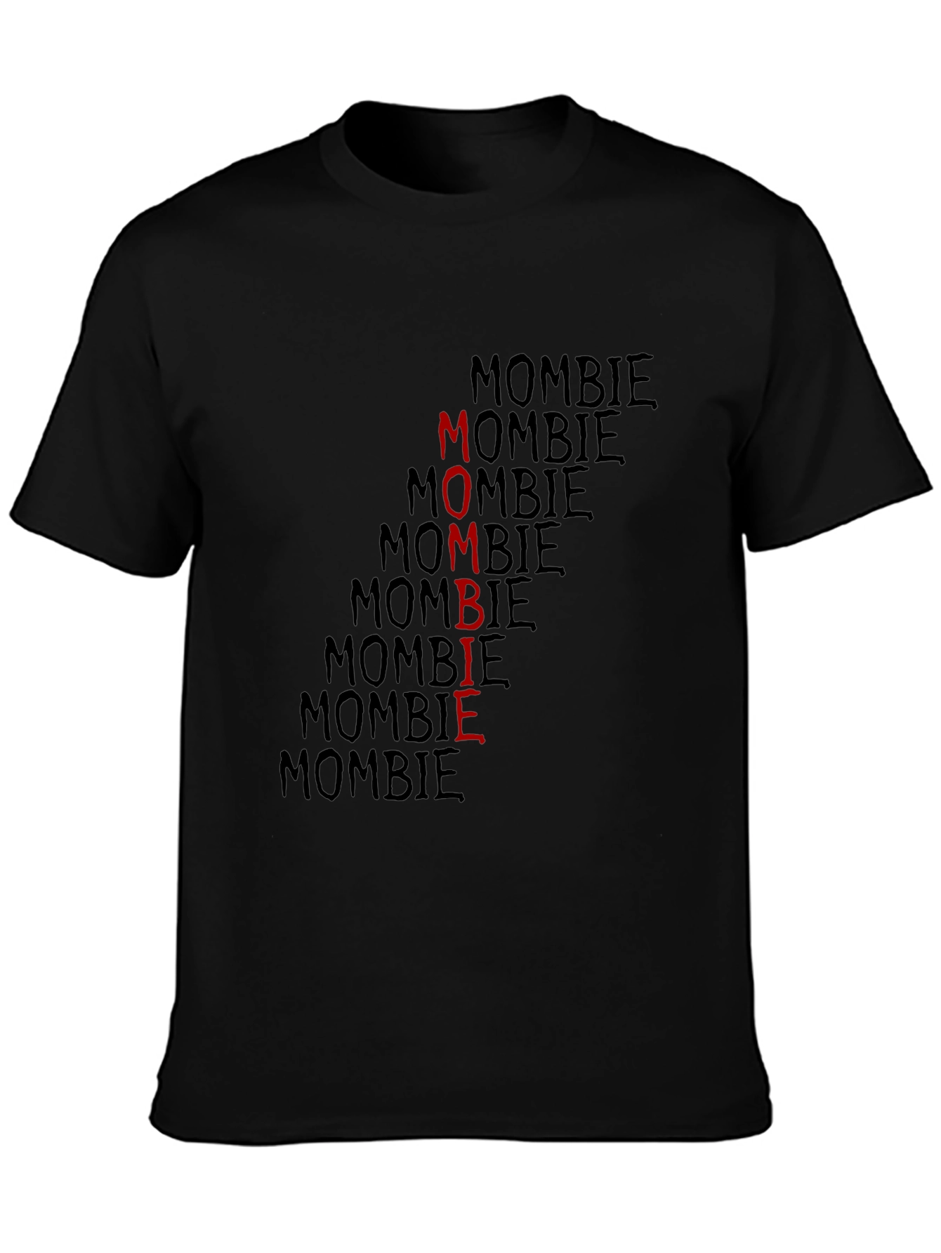 Mombie Graphic Print Black T-Shirt
