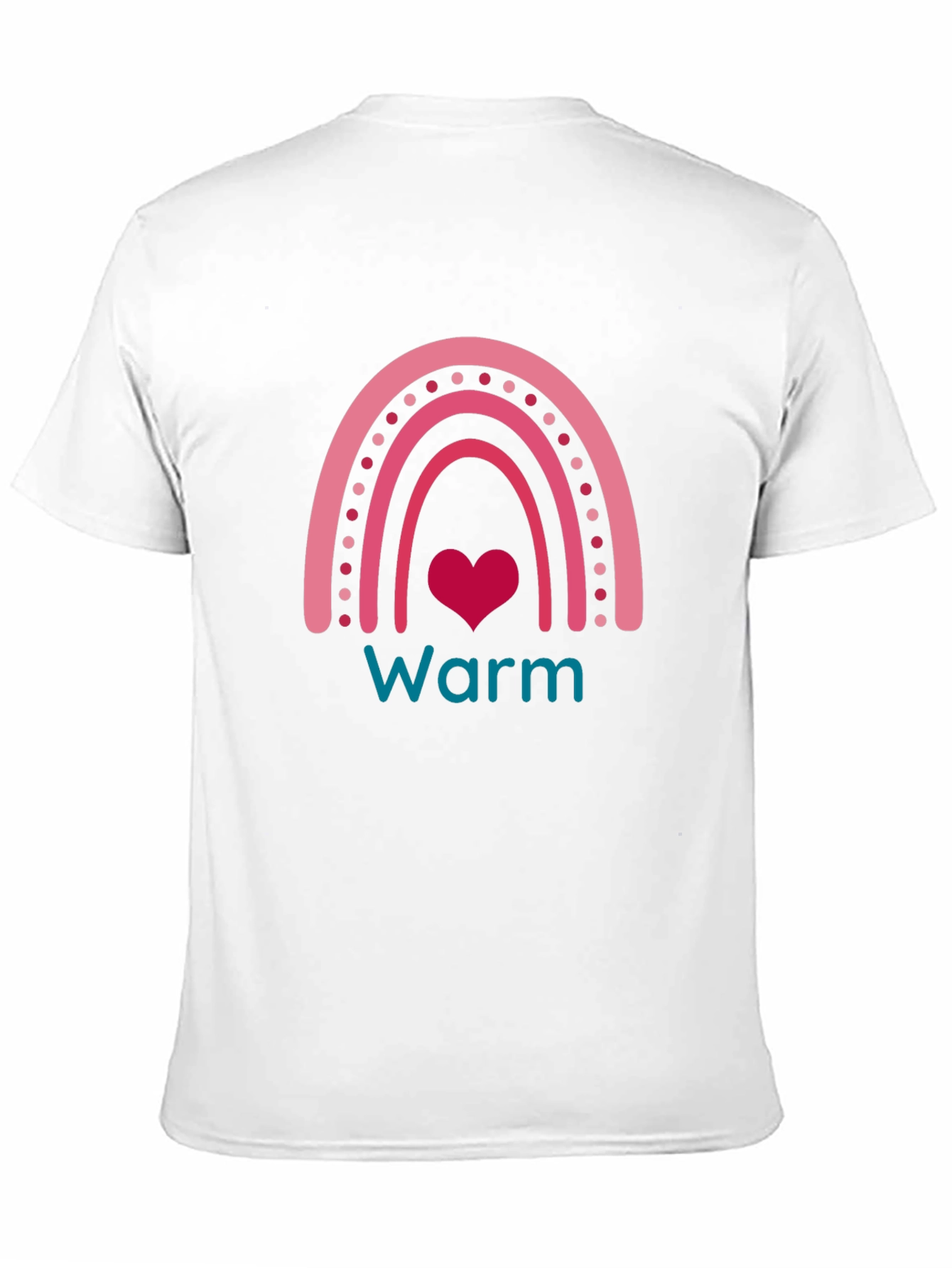 Warm Heart Rainbow Graphic Tee - Black Cotton T-Shirt