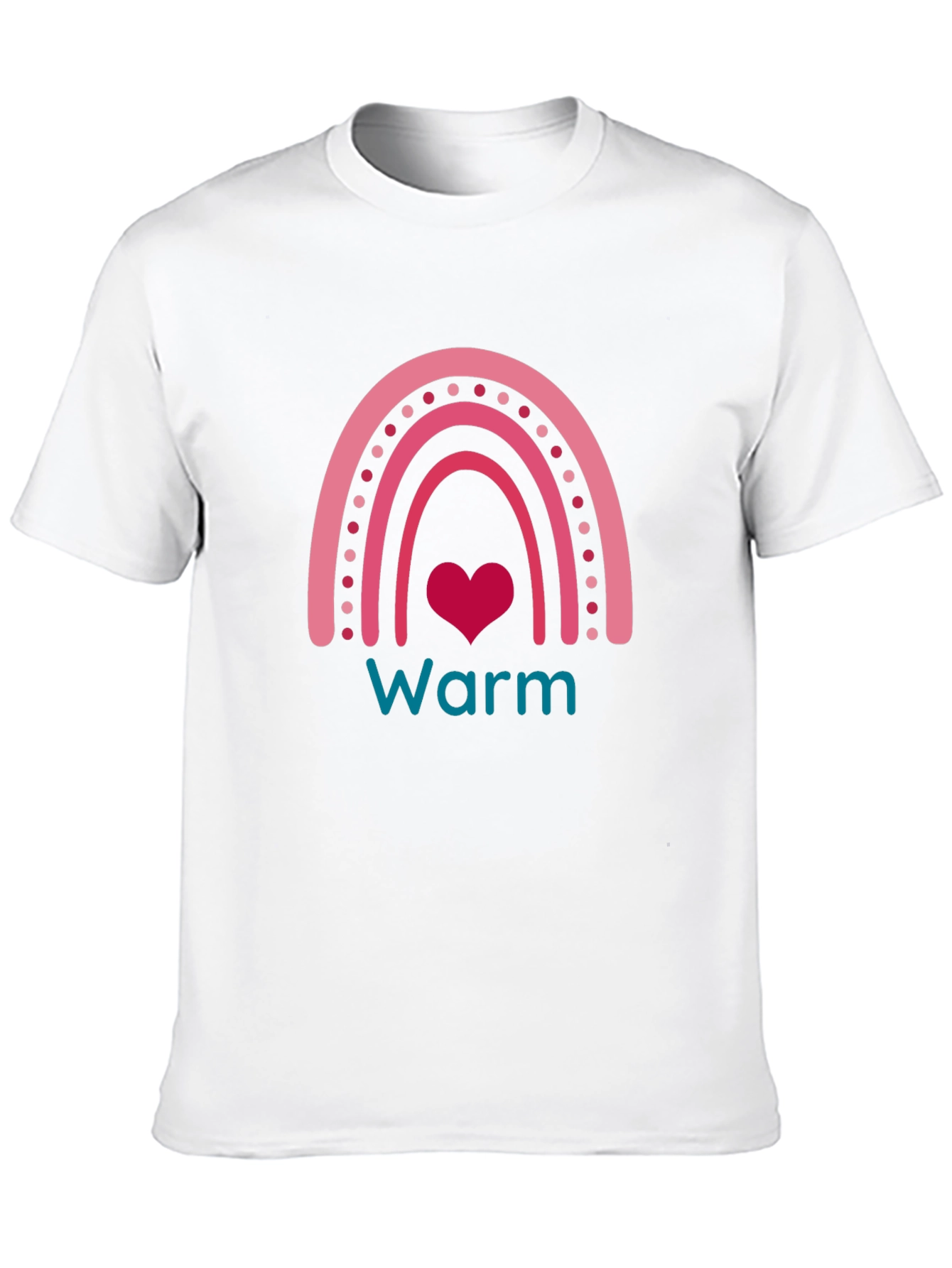 Warm Heart Rainbow Graphic Tee - Black Cotton T-Shirt