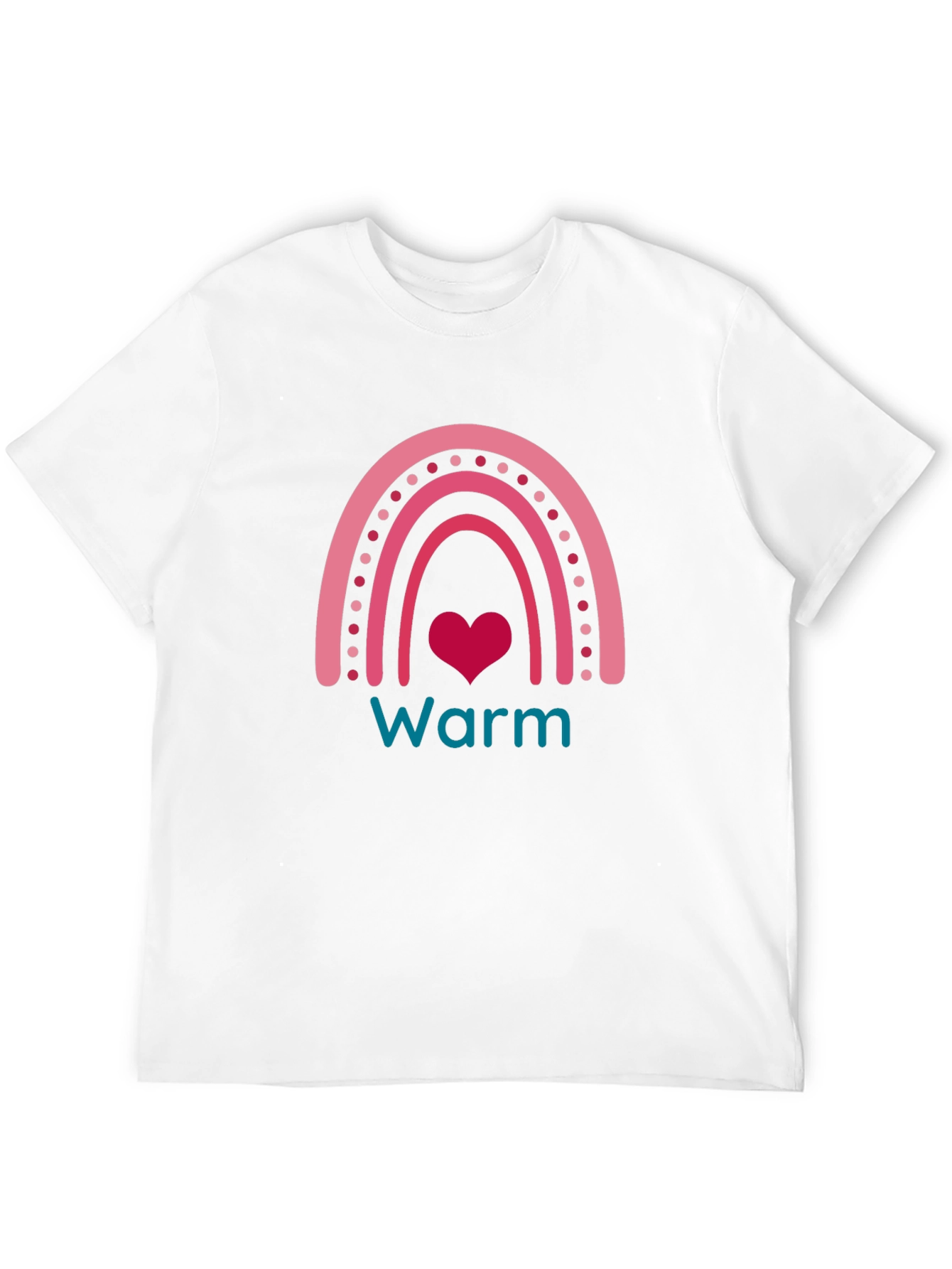 Warm Heart Rainbow Graphic Tee - Black Cotton T-Shirt