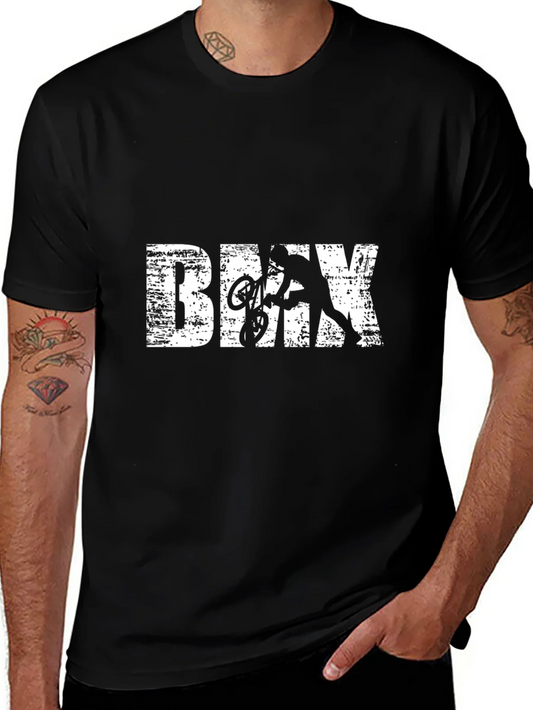 BMX Bike T-Shirt - Black Cotton Graphic Tee for Cyclists