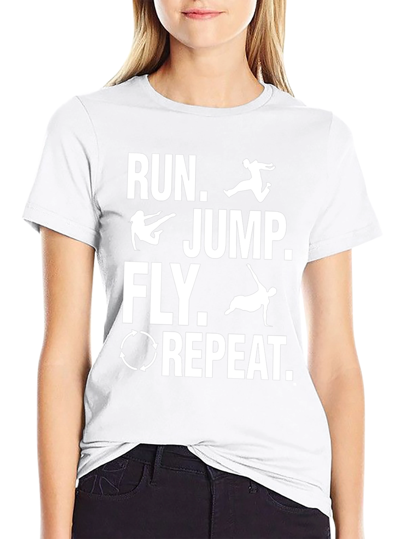 Run Jump Fly Repeat Black T-Shirt