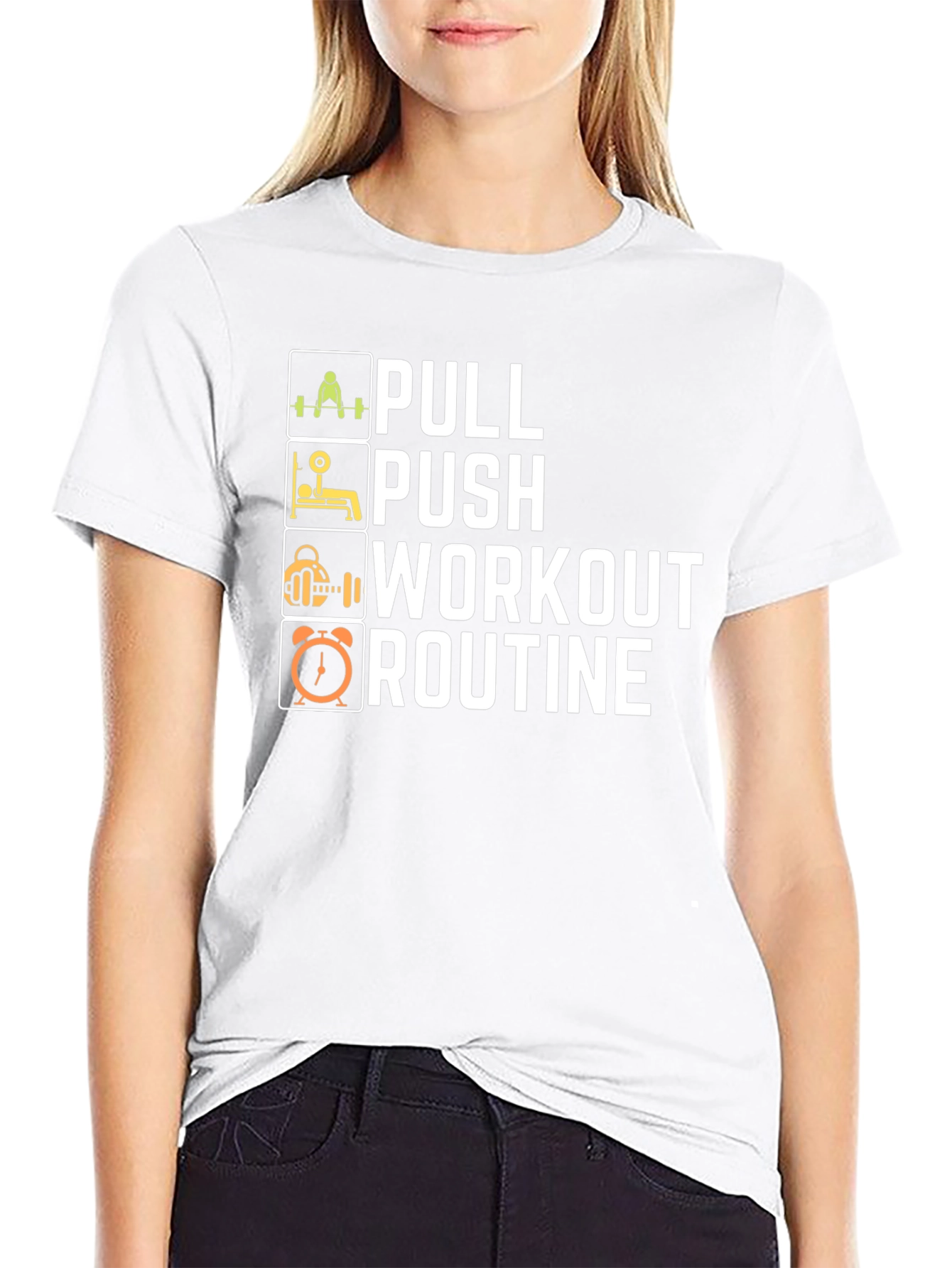 Pull Push Workout Routine Mens T-Shirt - Black