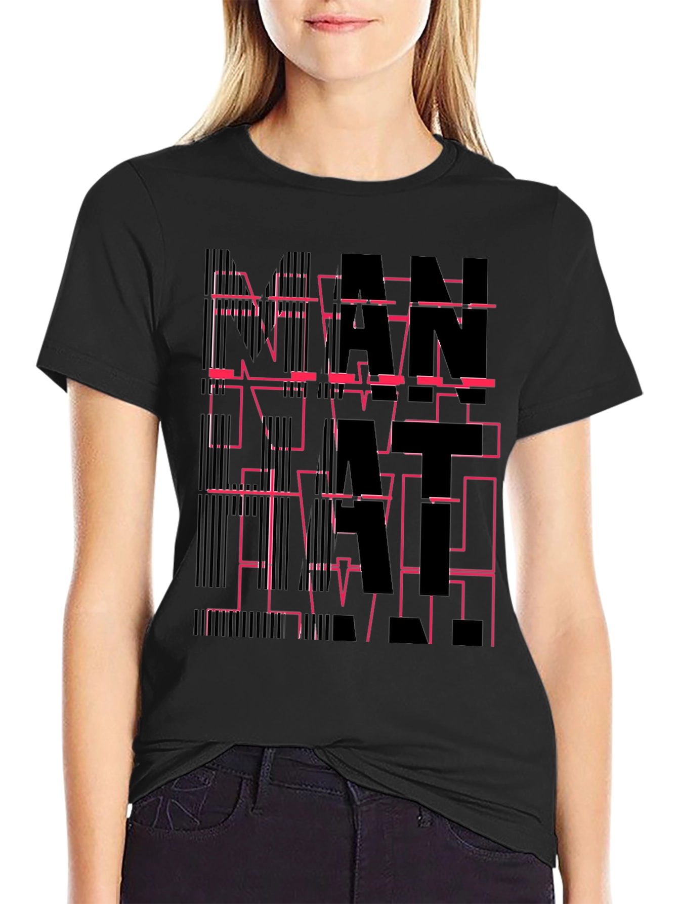 Abstract Graphic Tee - Modern Black T-Shirt