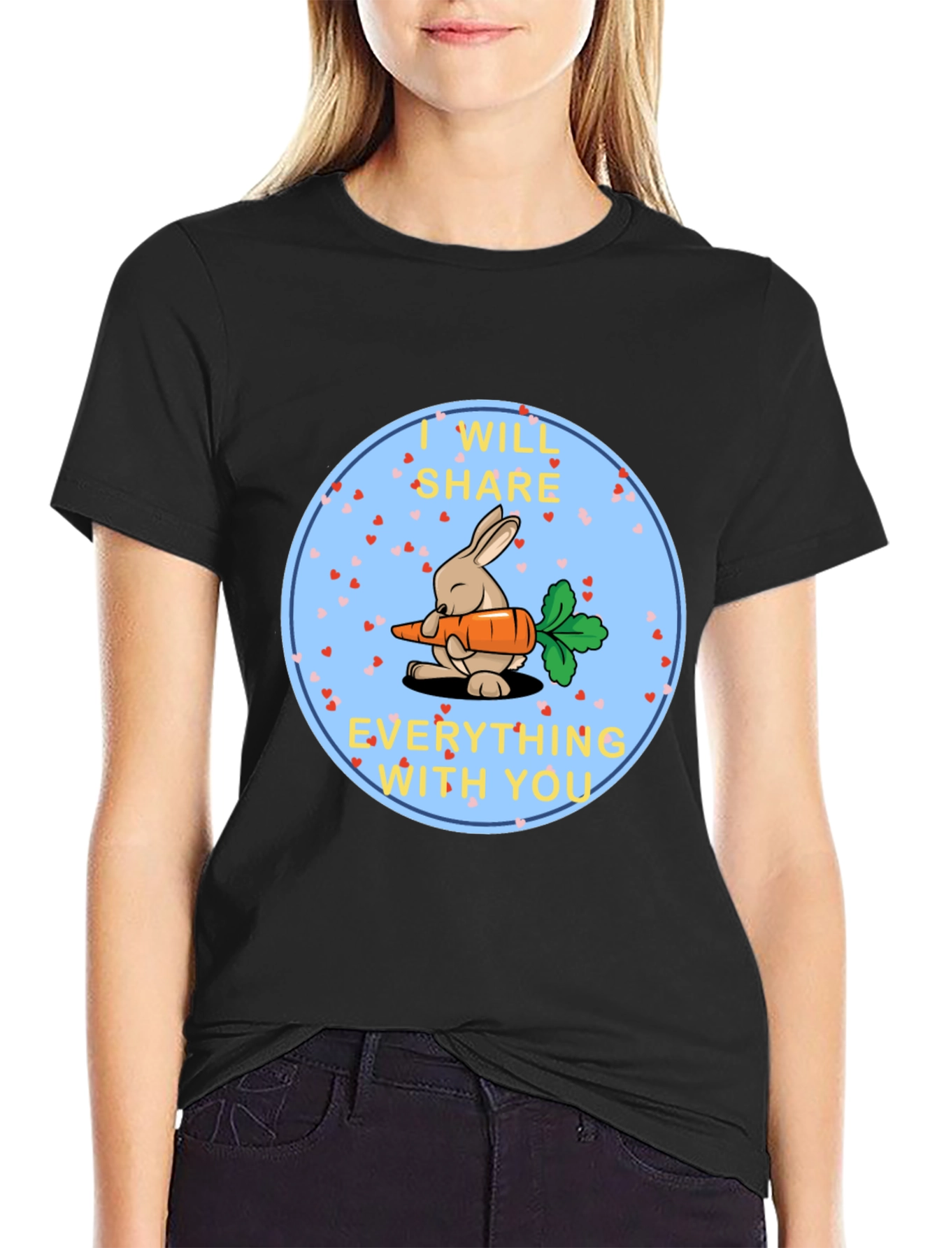 Cute Bunny Share Carrot T-Shirt