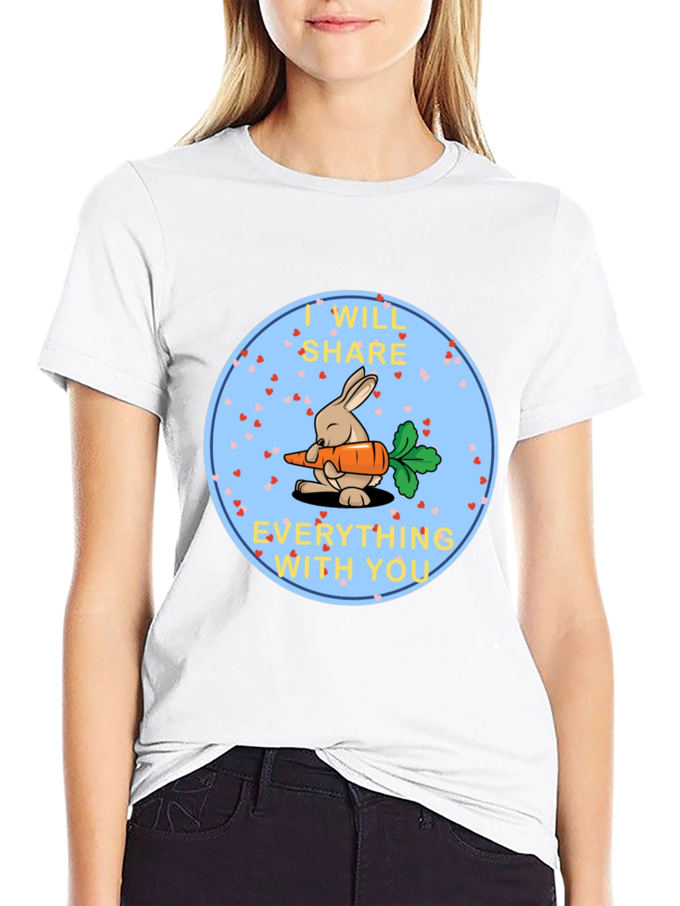 Cute Bunny Share Carrot T-Shirt