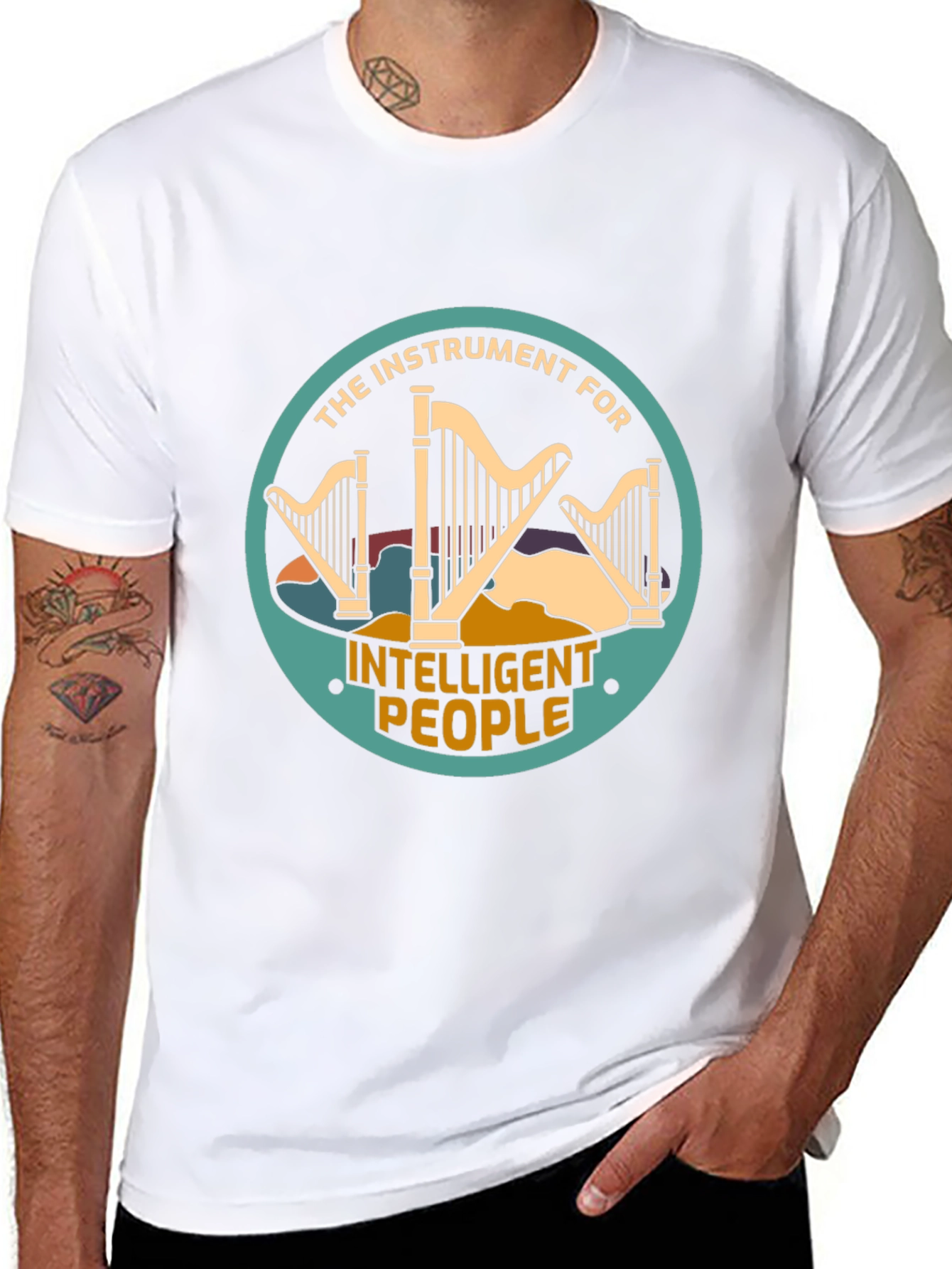 Intelligent People Harp Instrument Graphic Tee