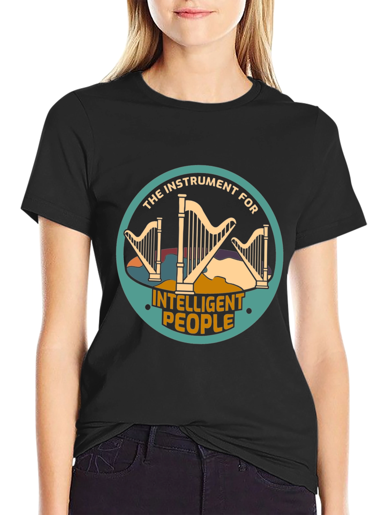 Intelligent People Harp Instrument Graphic Tee